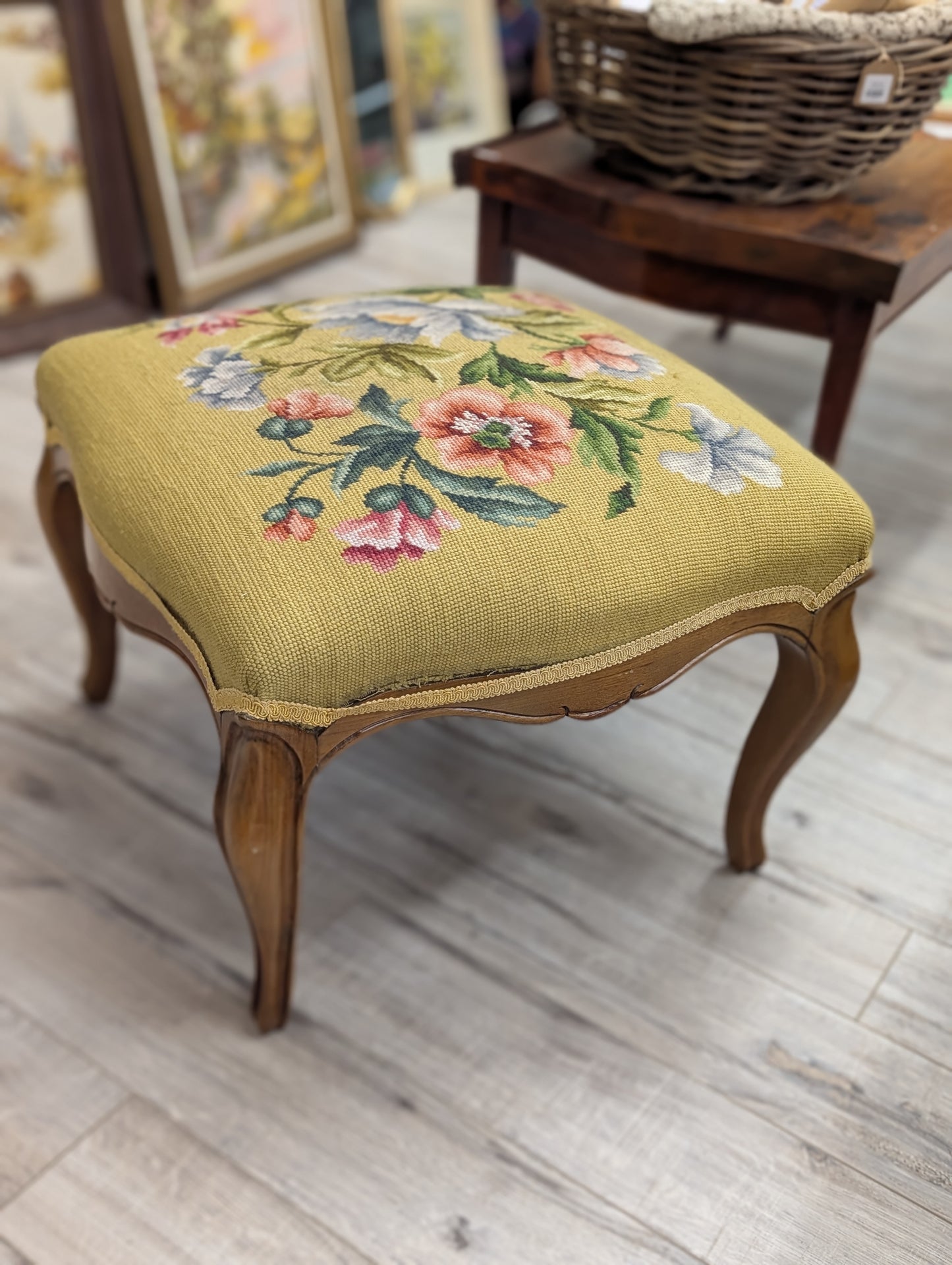 Embroidered stool