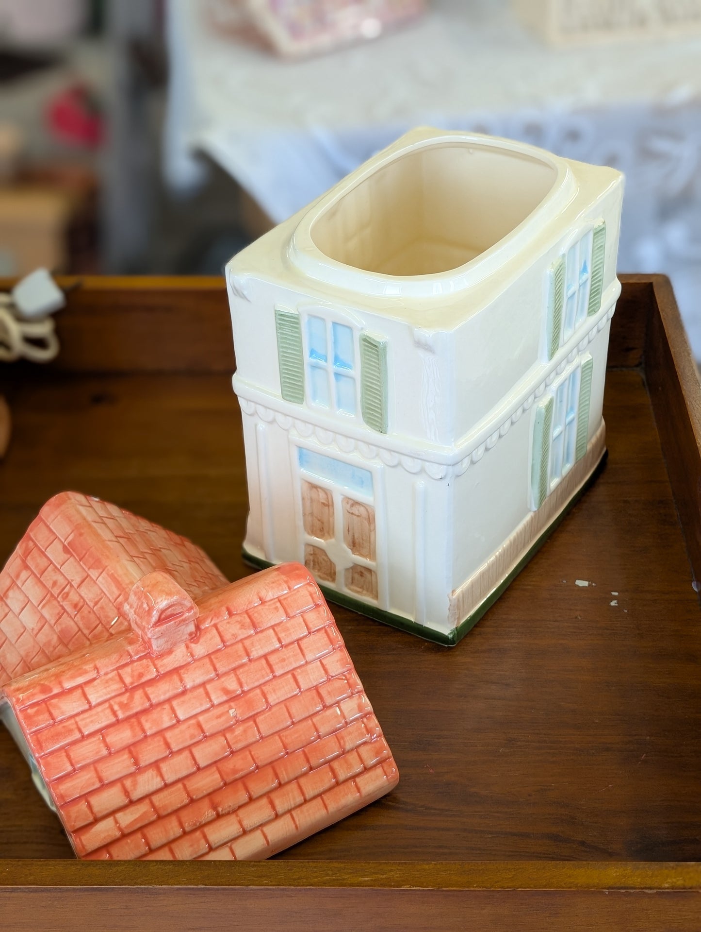 Ceramic house cookie jar
