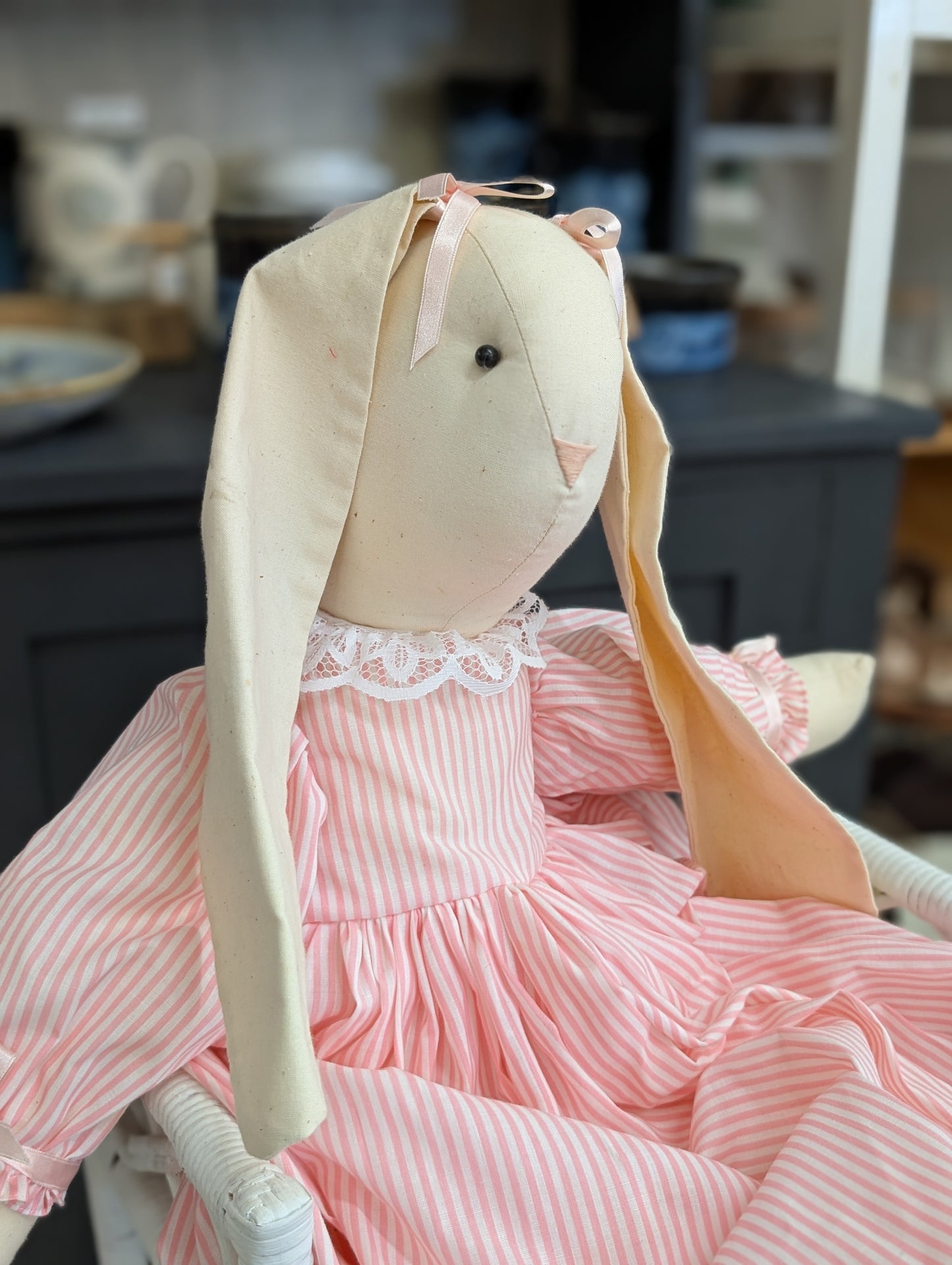 Pink dress fabric bunny