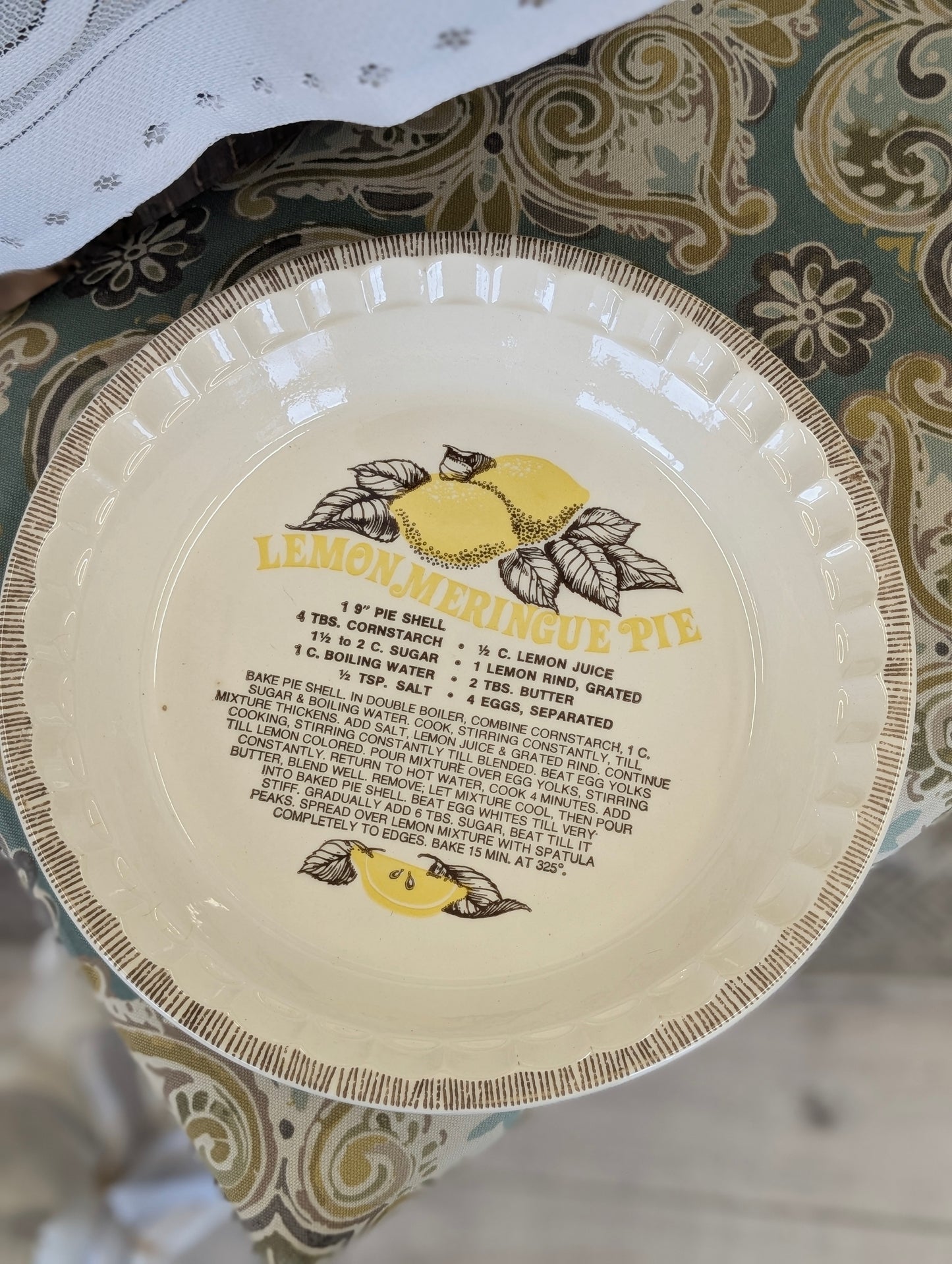 Lemon pie plate