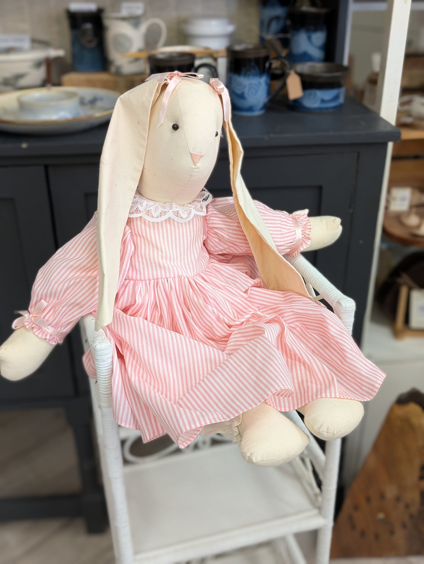 Pink dress fabric bunny