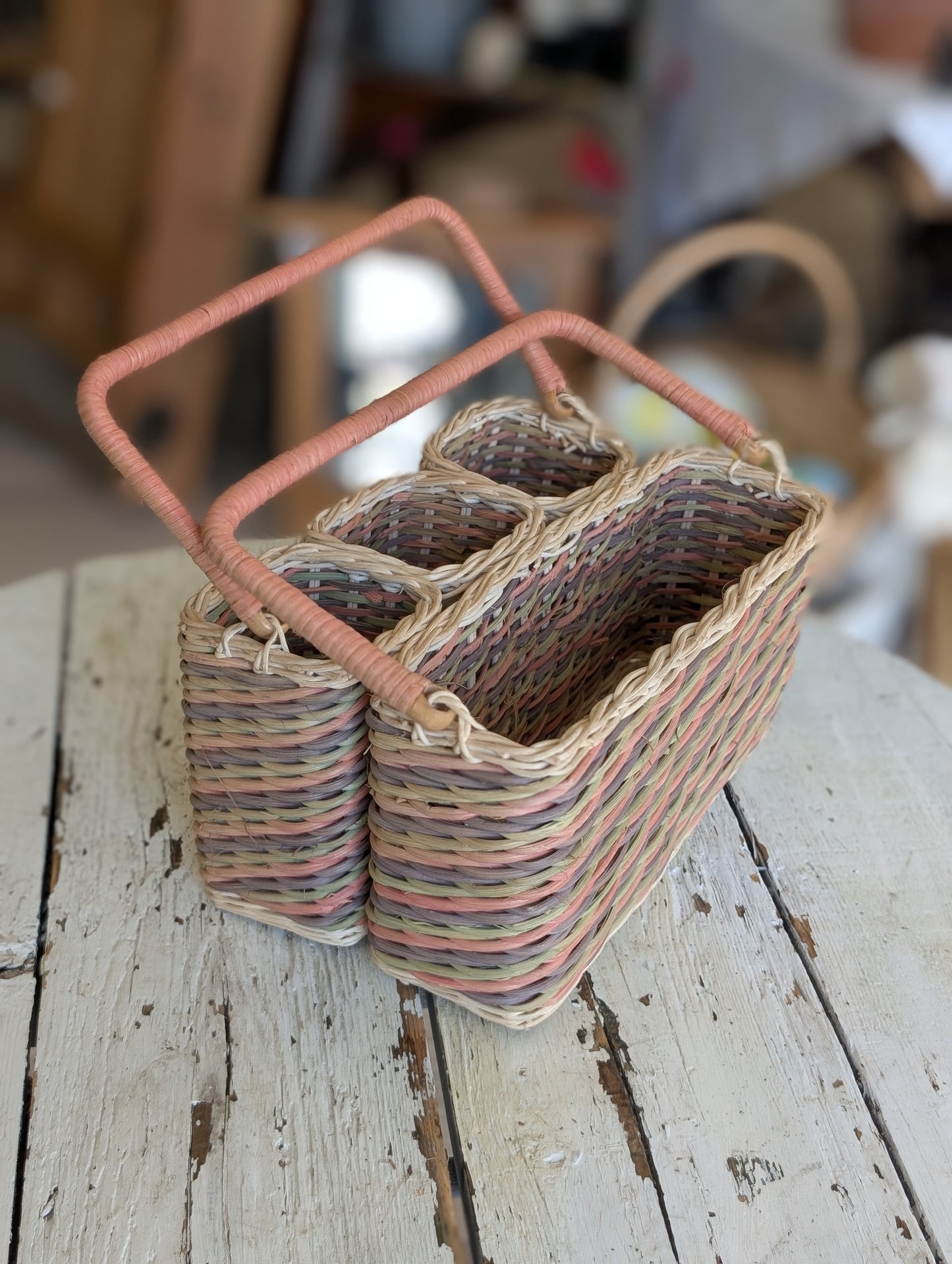 Wicker cutlery holder