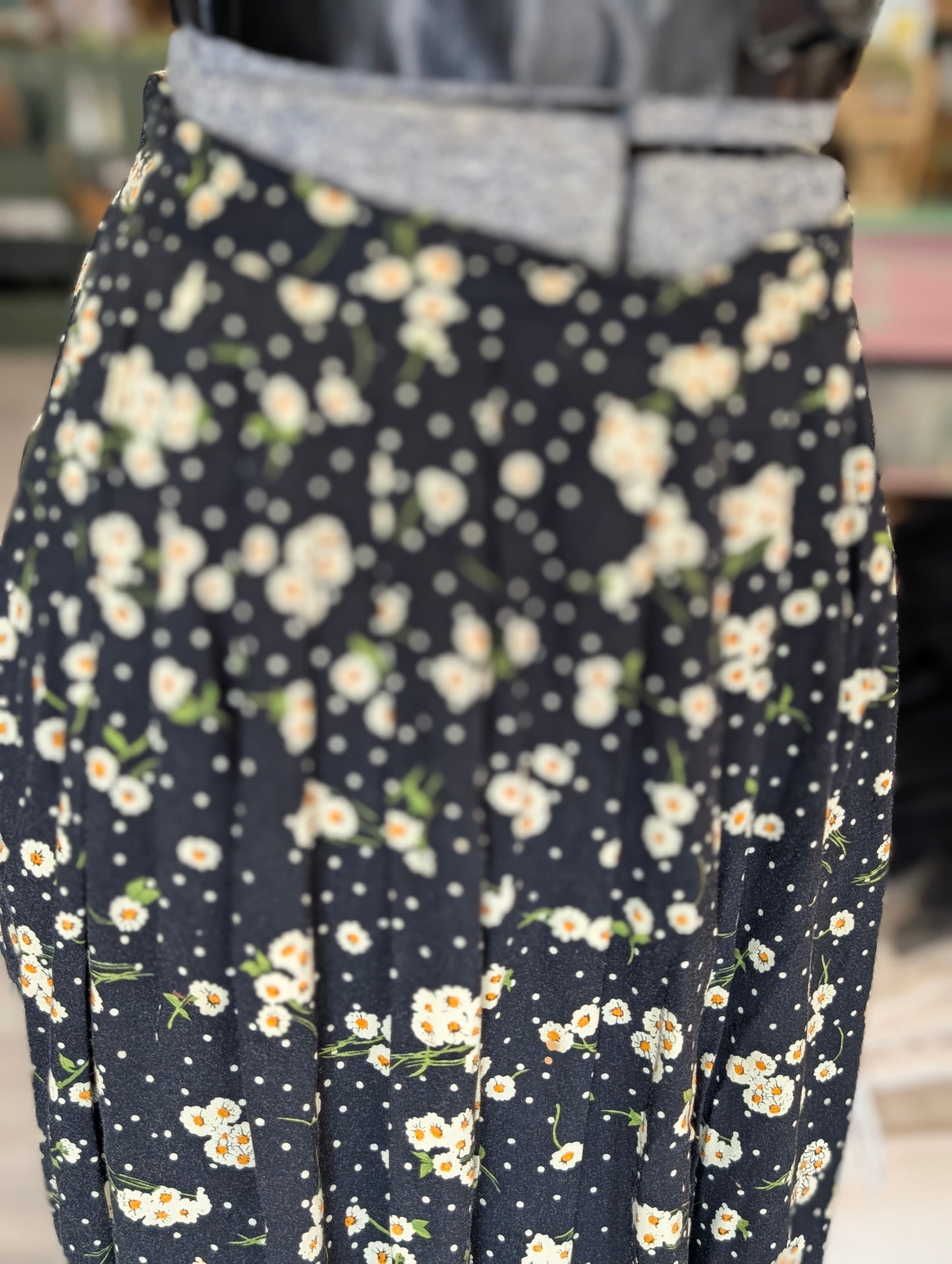 Black floral skirt
