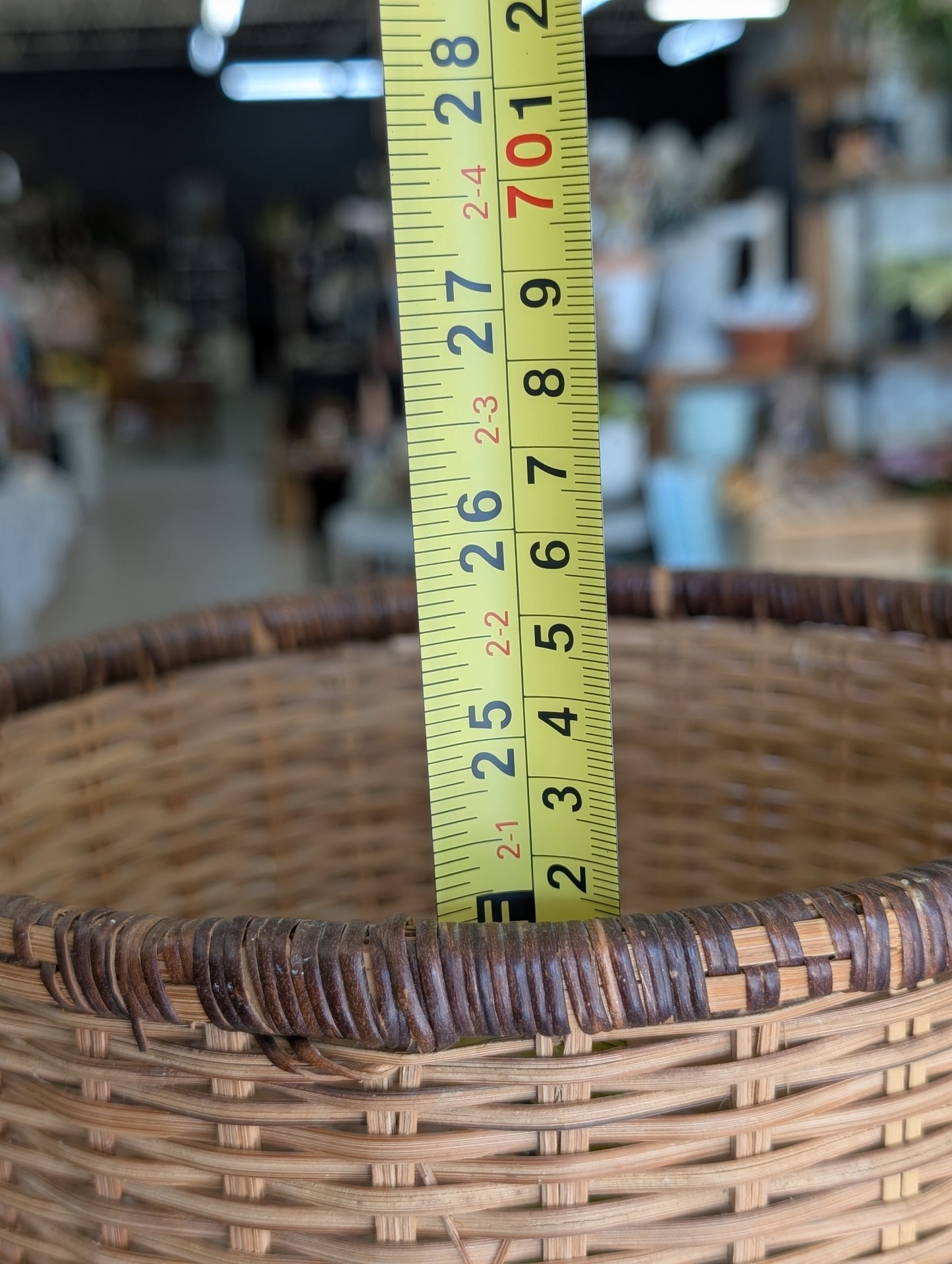 Tall wicker basket