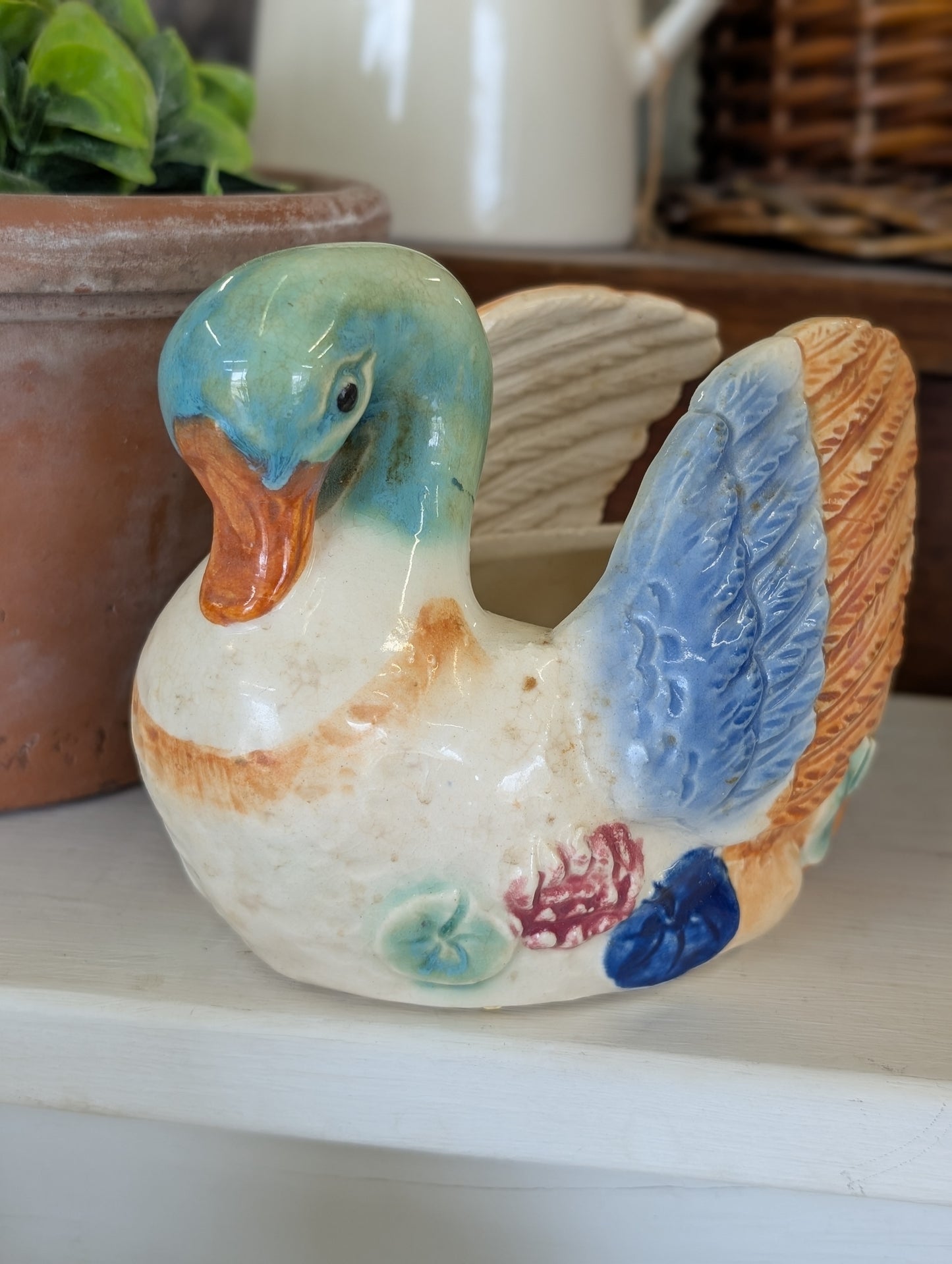 Ceramic duck planter