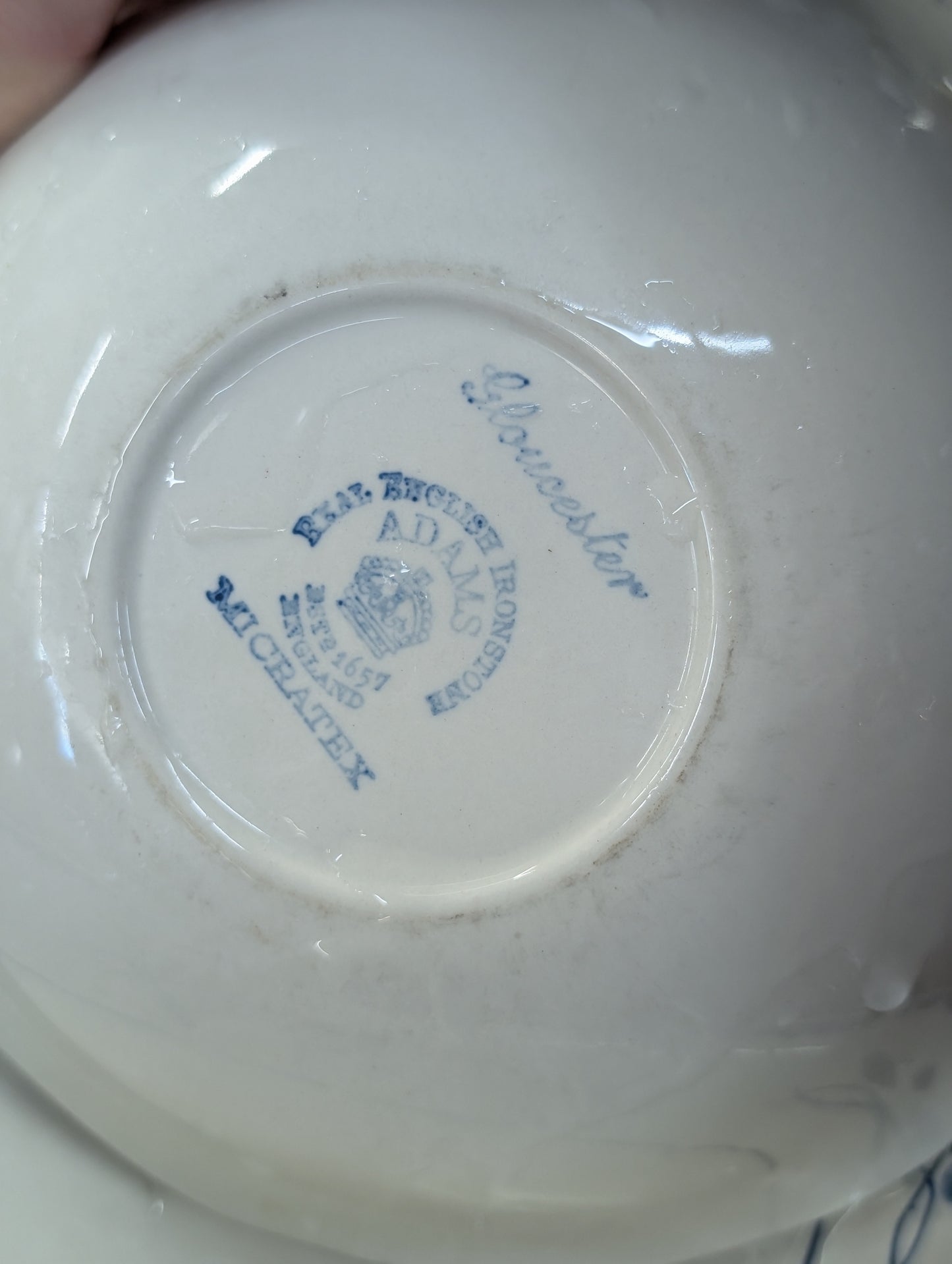 Set of two blue flower bowls
