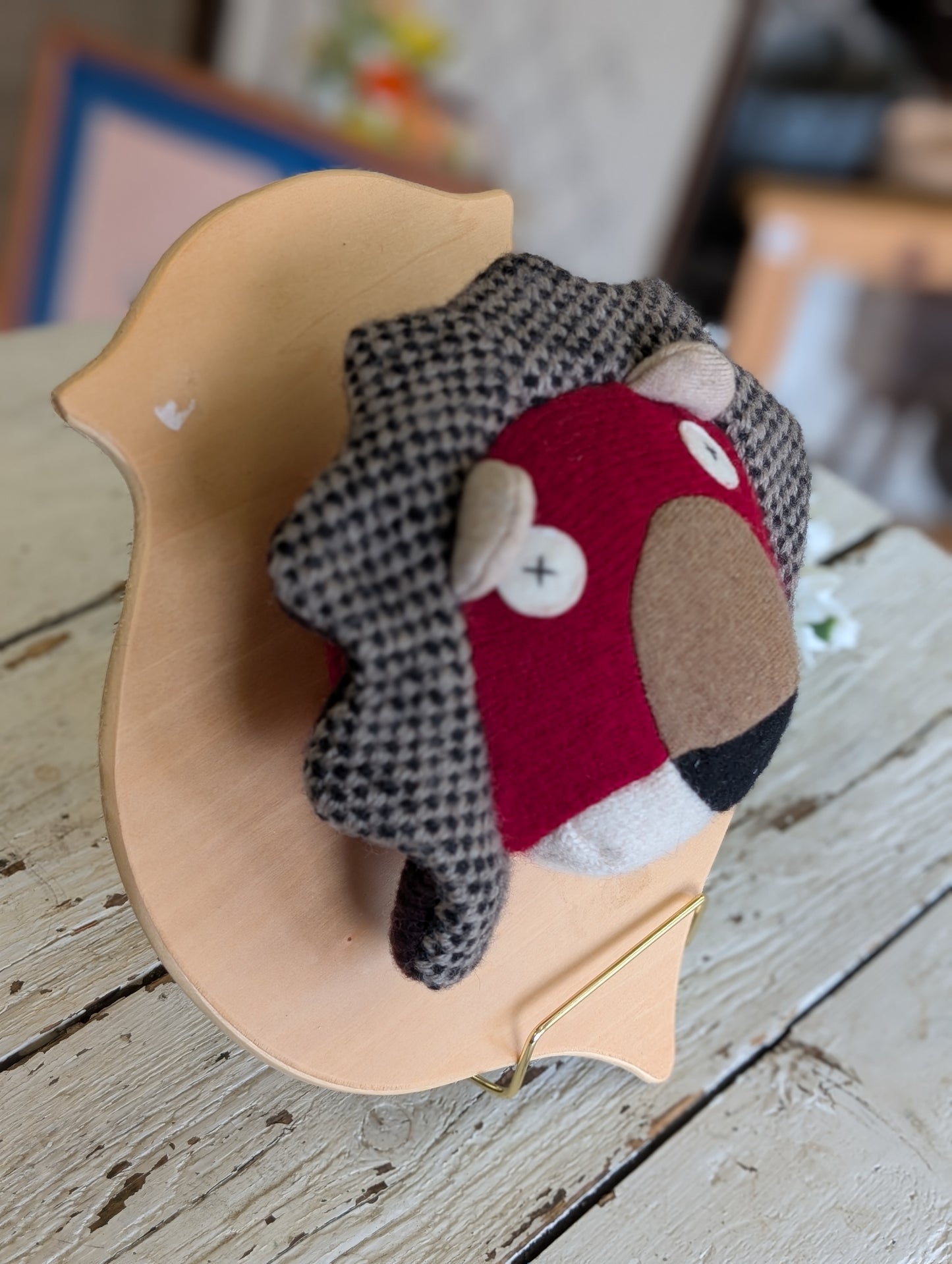 Mounted lion plush