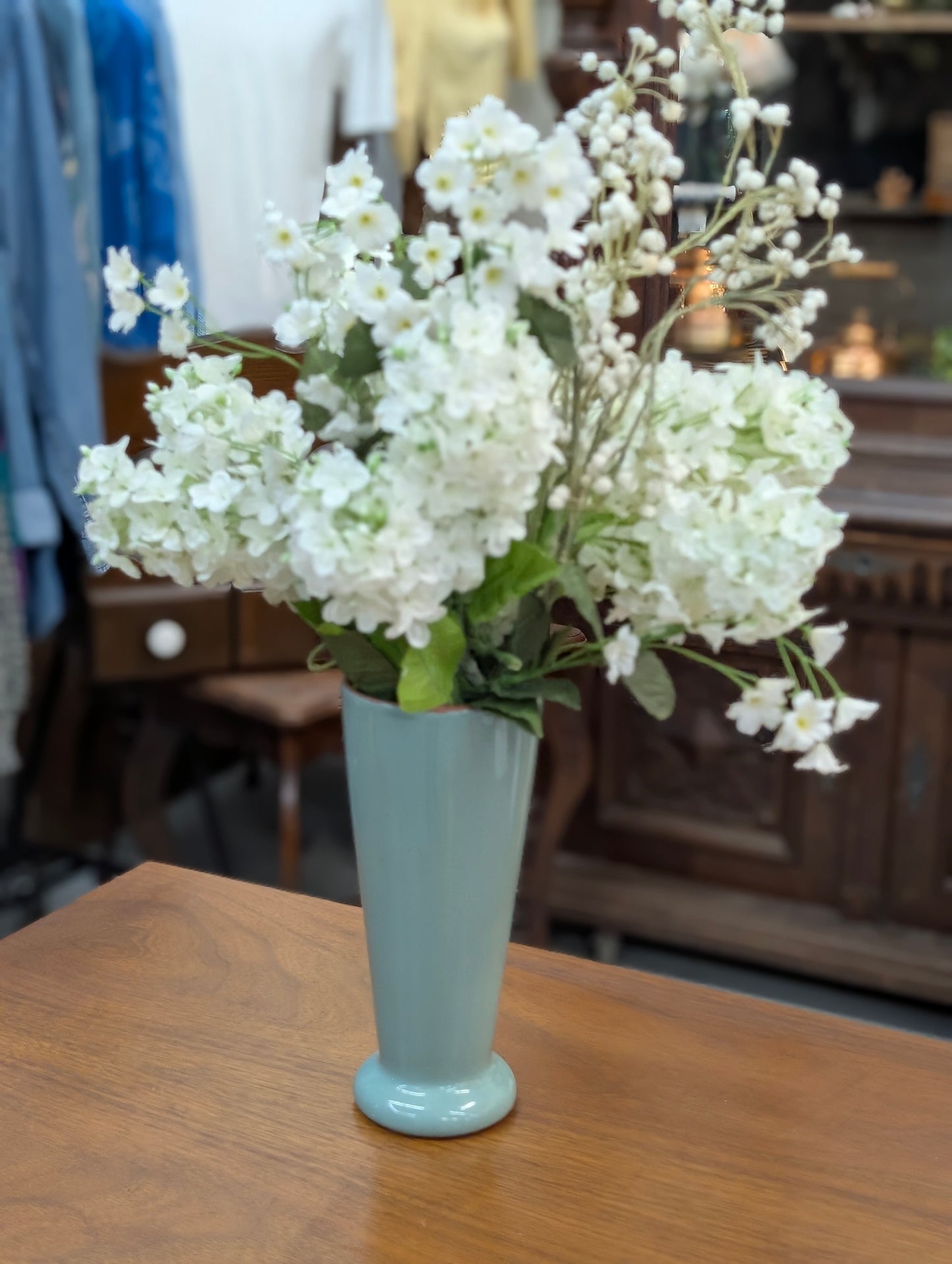 Teal ceramic flower pot