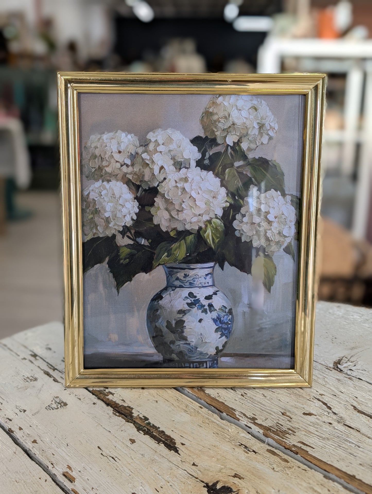 Framed hydrangea print