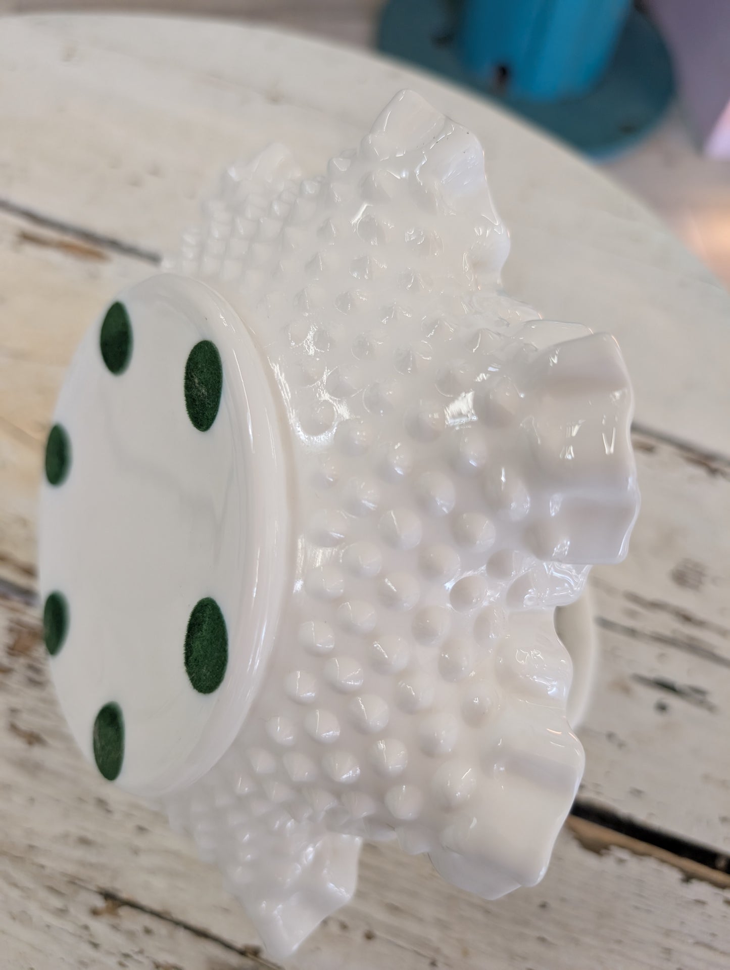 Milk glass basket