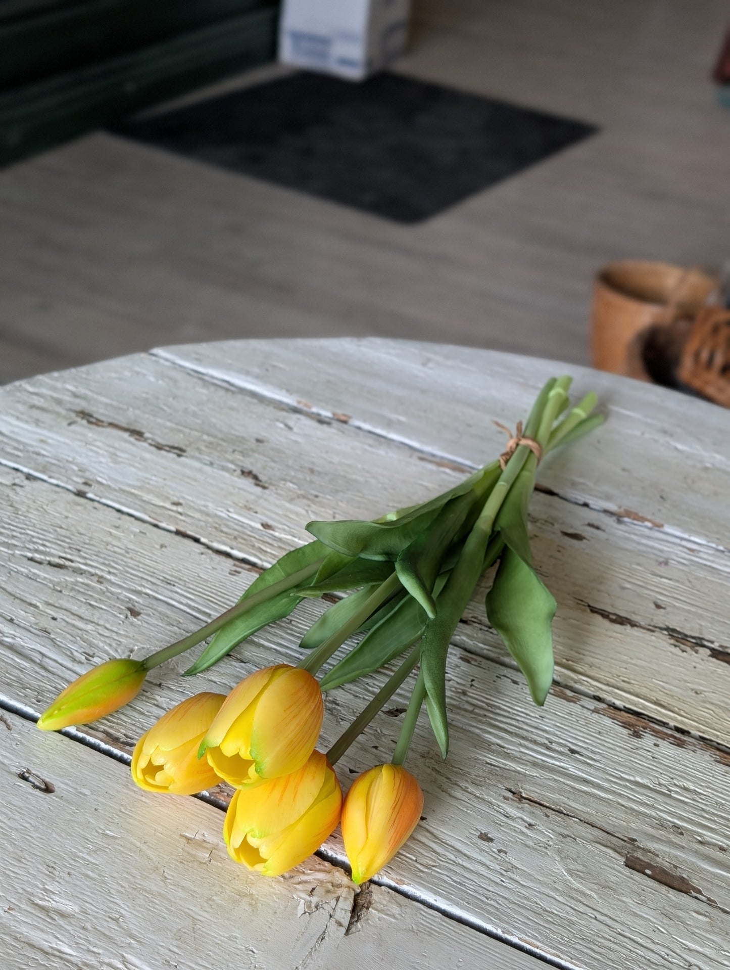 16" Fresh Touch Yellow Tulips