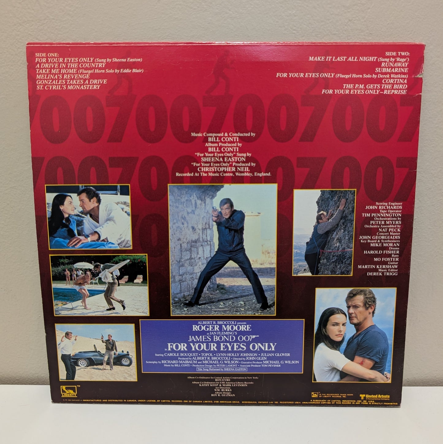 James Bond "For Your Eyes Only" Soundtrack LP