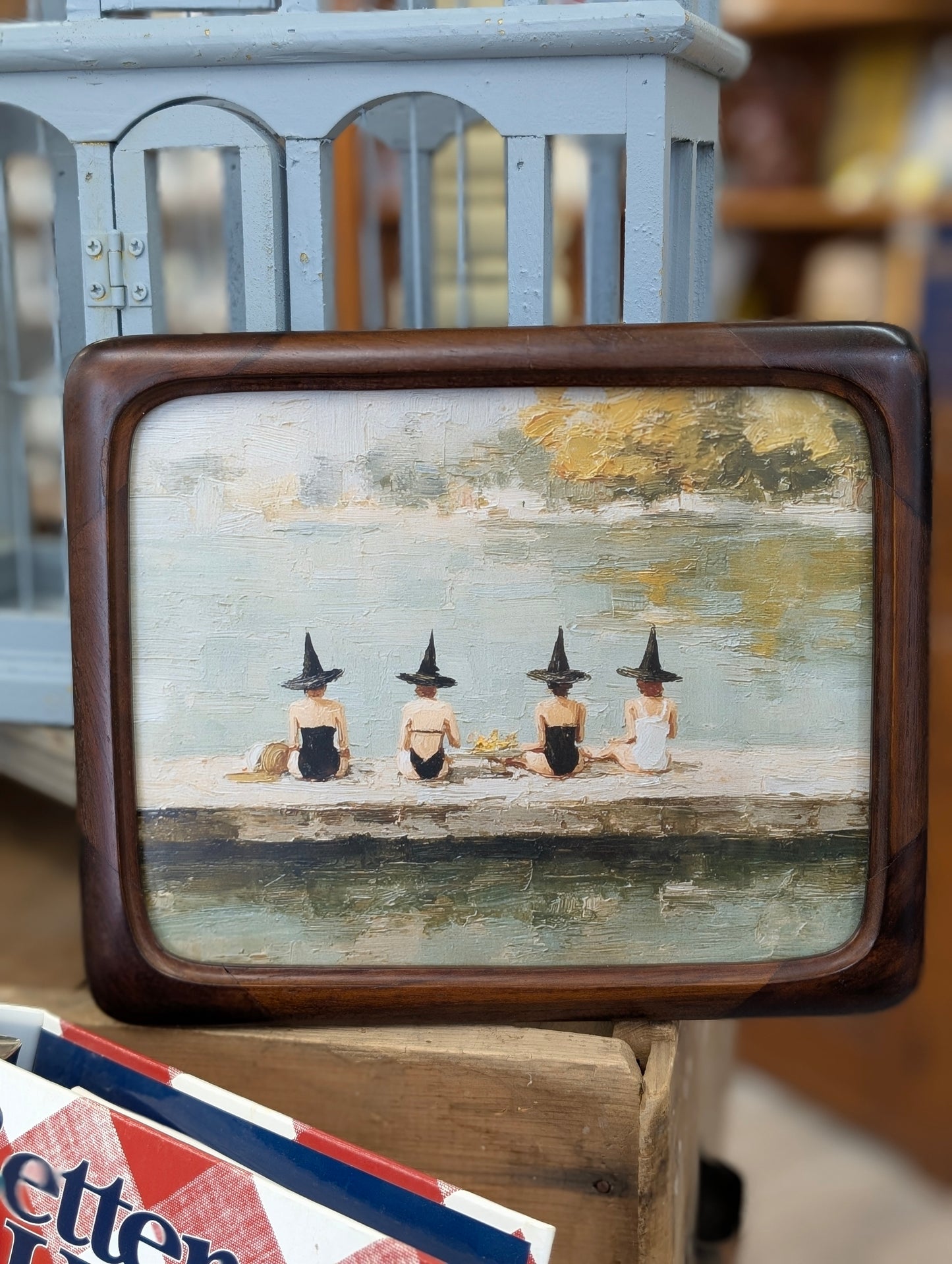 Witch beach day framed print