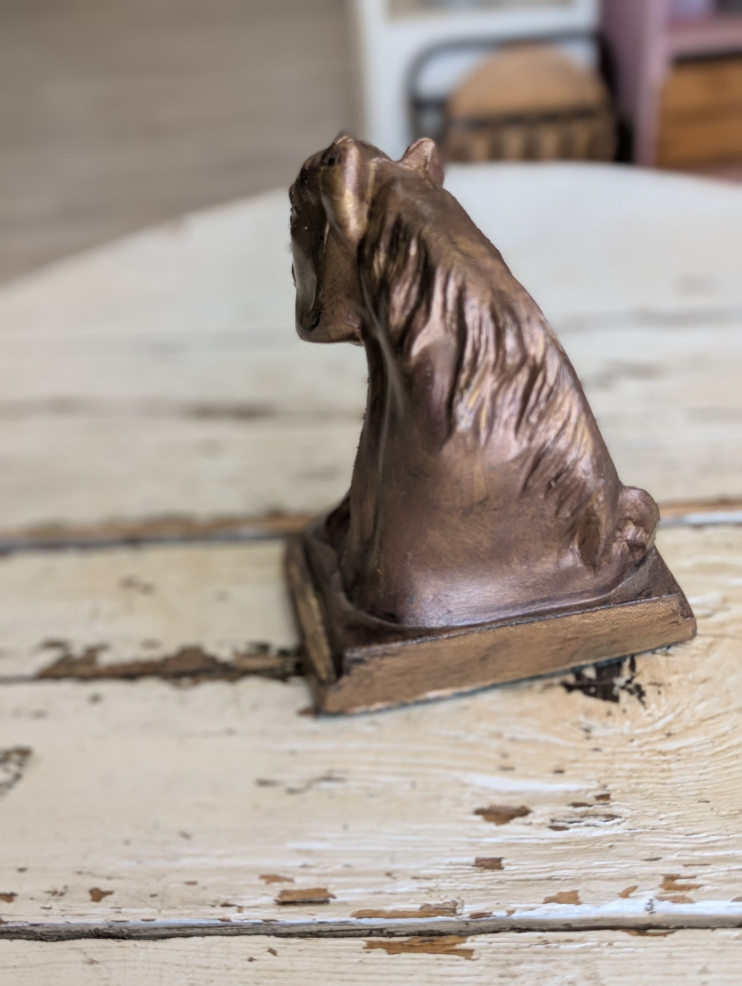 Brass horse bookend