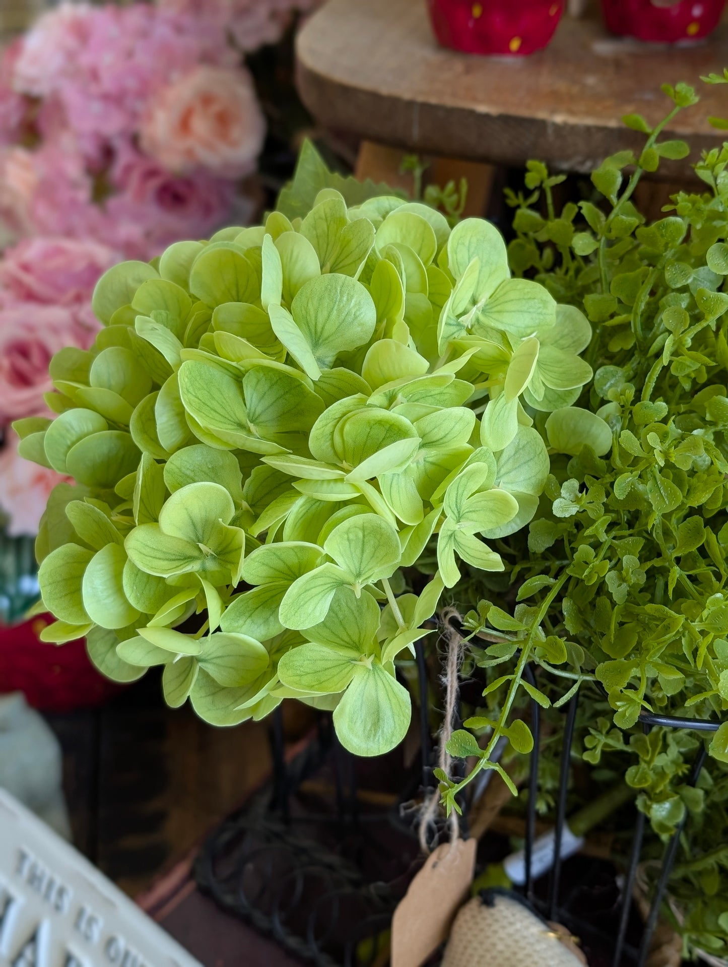 12" Green Hydrangea Fresh Touch