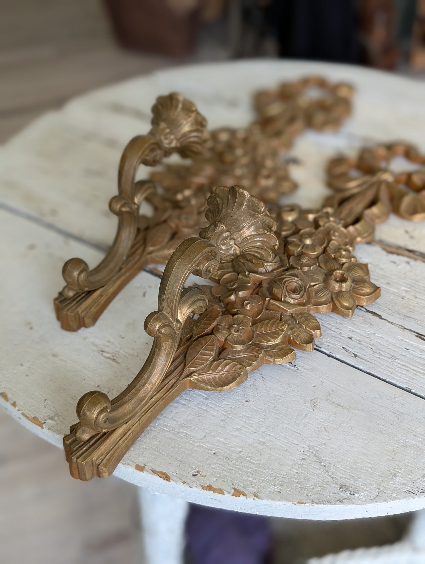 Pair of Vintage Syroco Candle Sconces