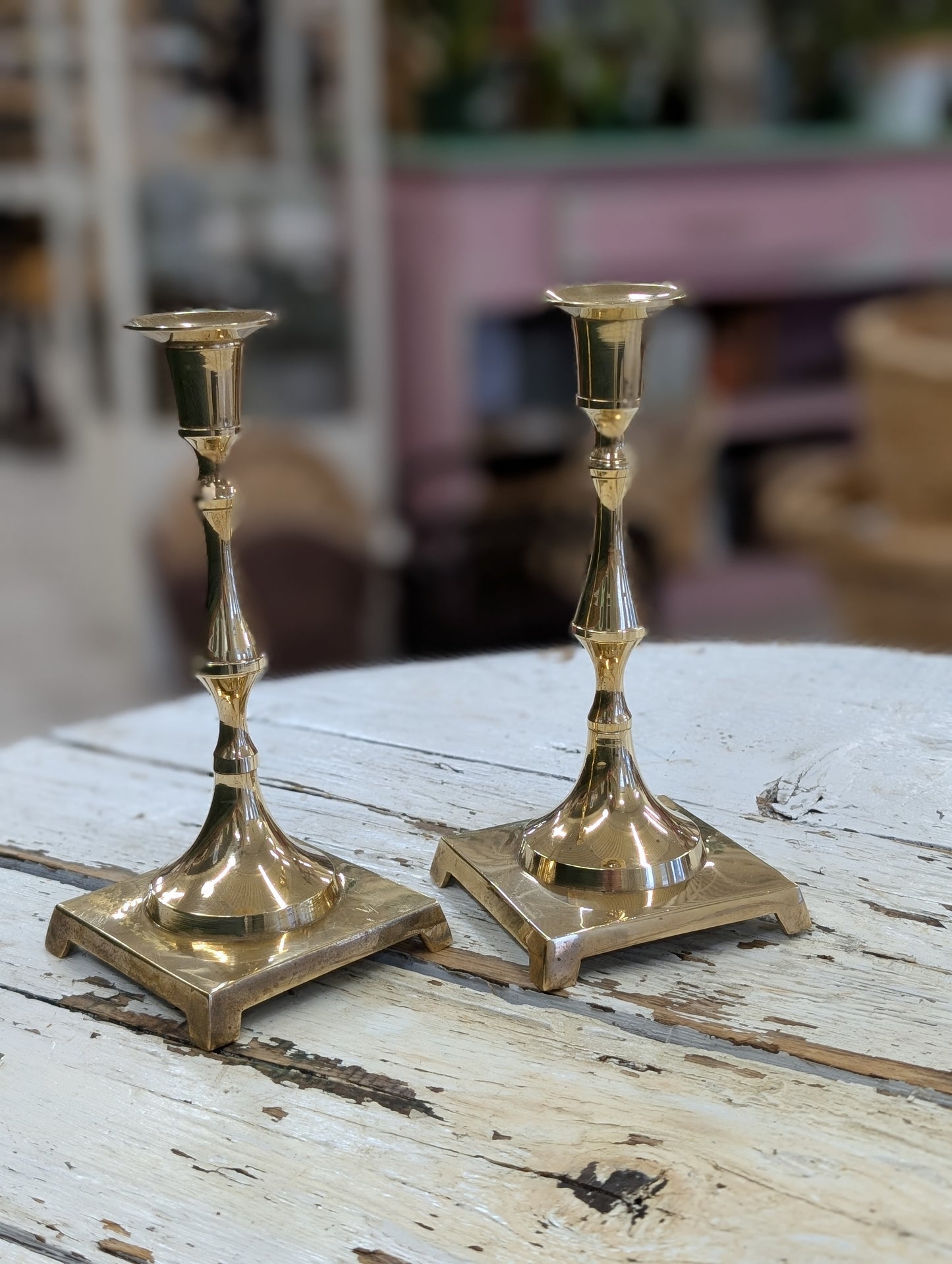 Set of brass candle sticks