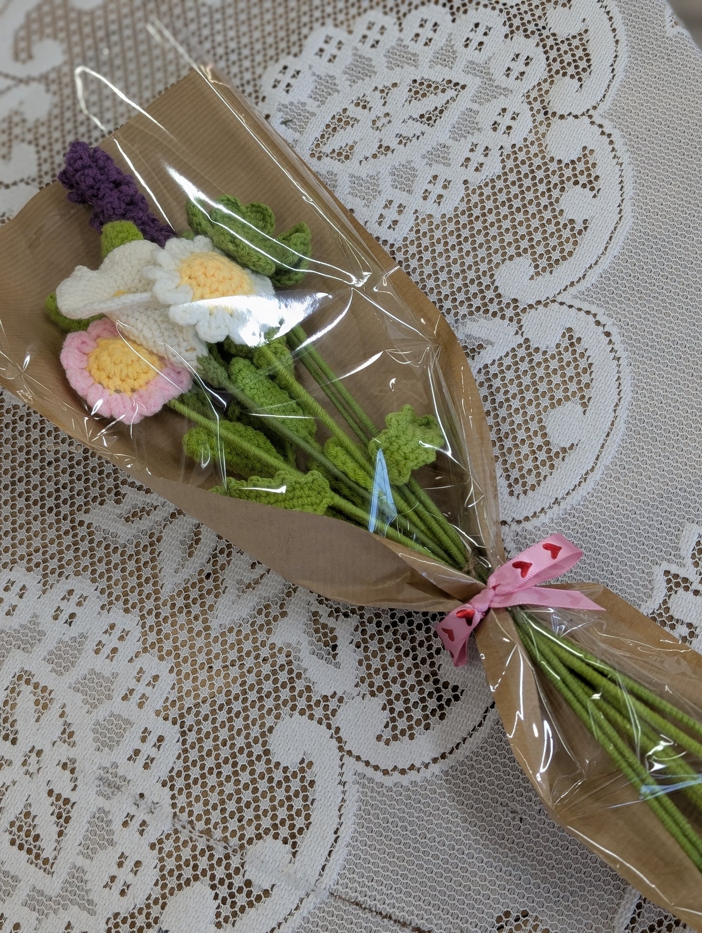 Spring crochet flower bouquet
