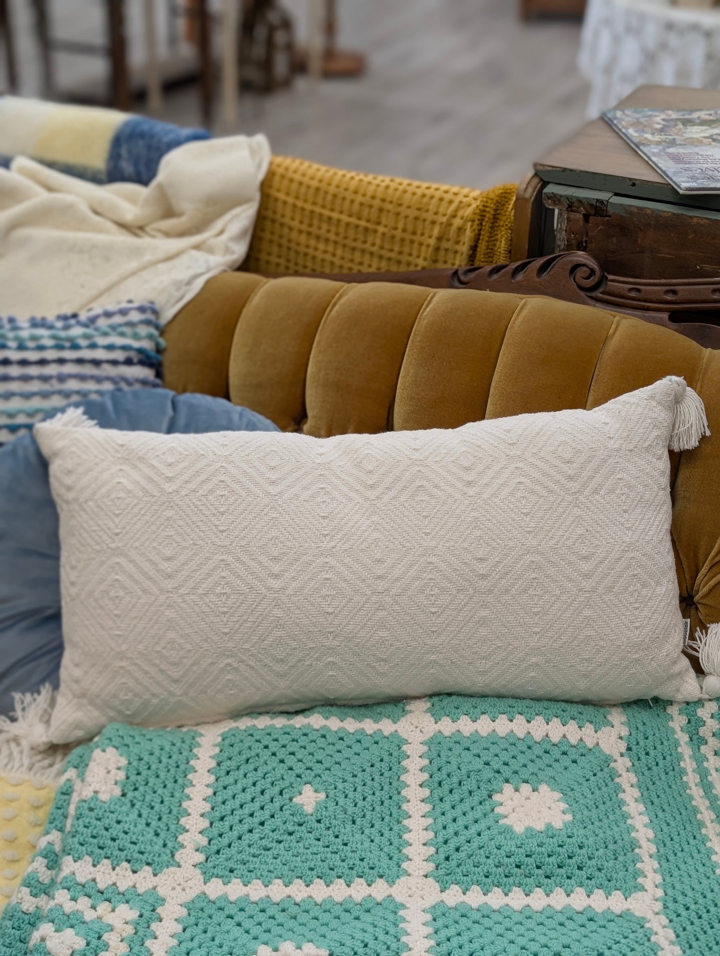 Long white pillow