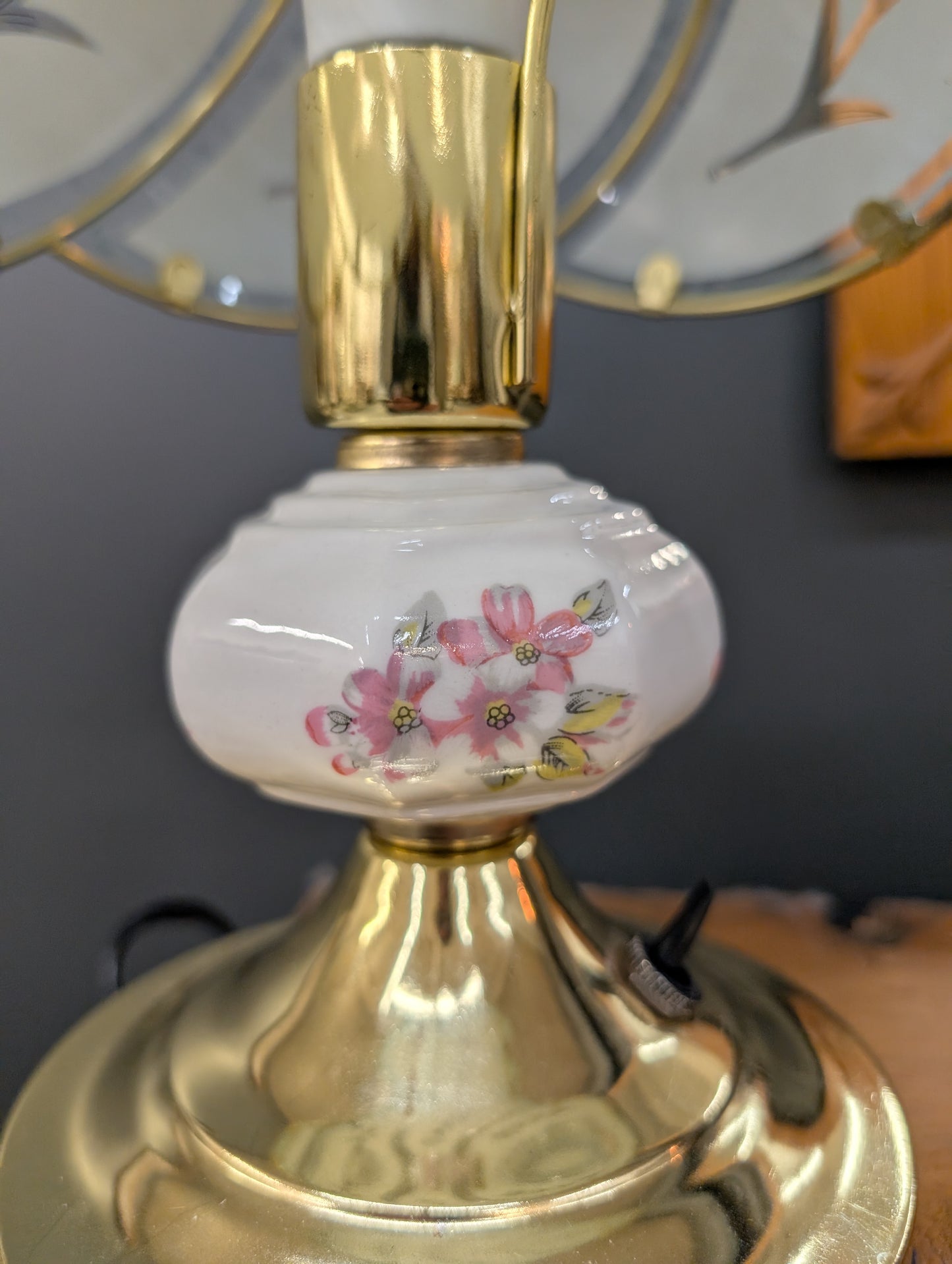 Vintage brass and ceramic lamp