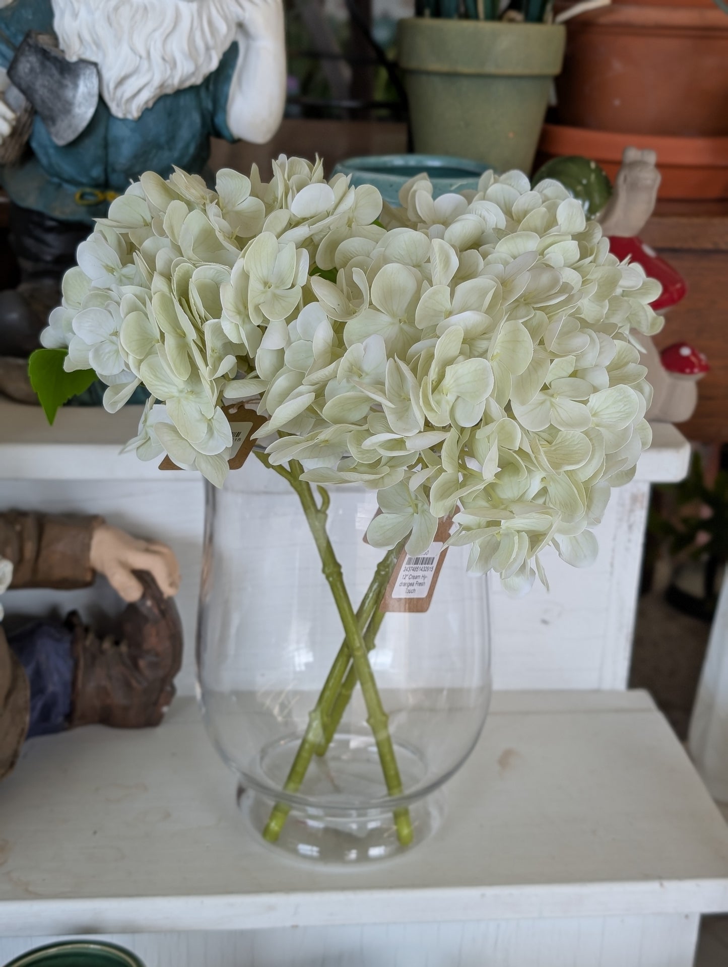12" Cream Hydrangea Fresh Touch