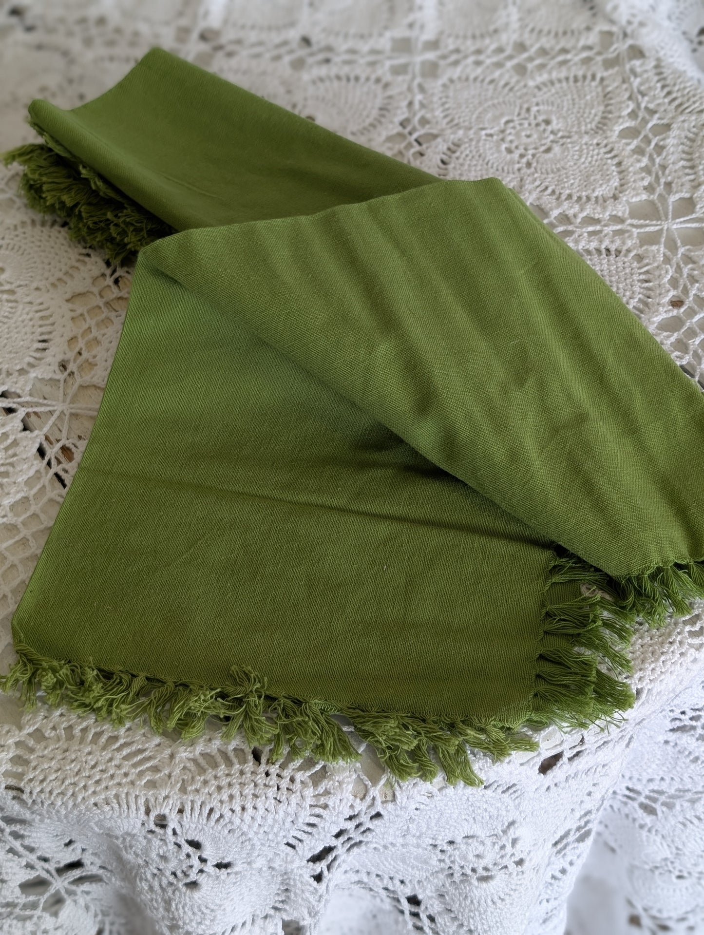 Set of green napkins