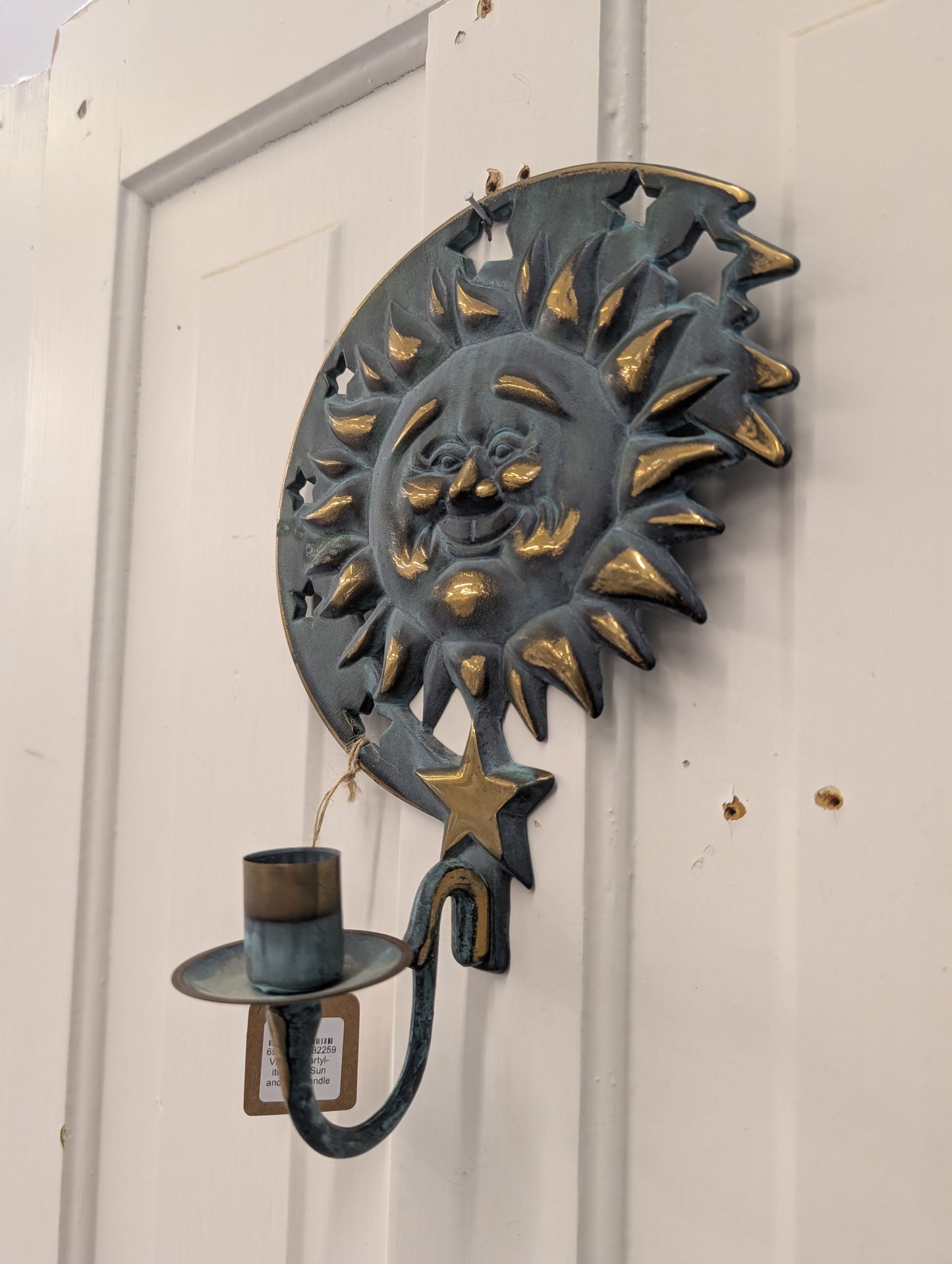 Vintage Partylite Brass Sun and Star candle sconce