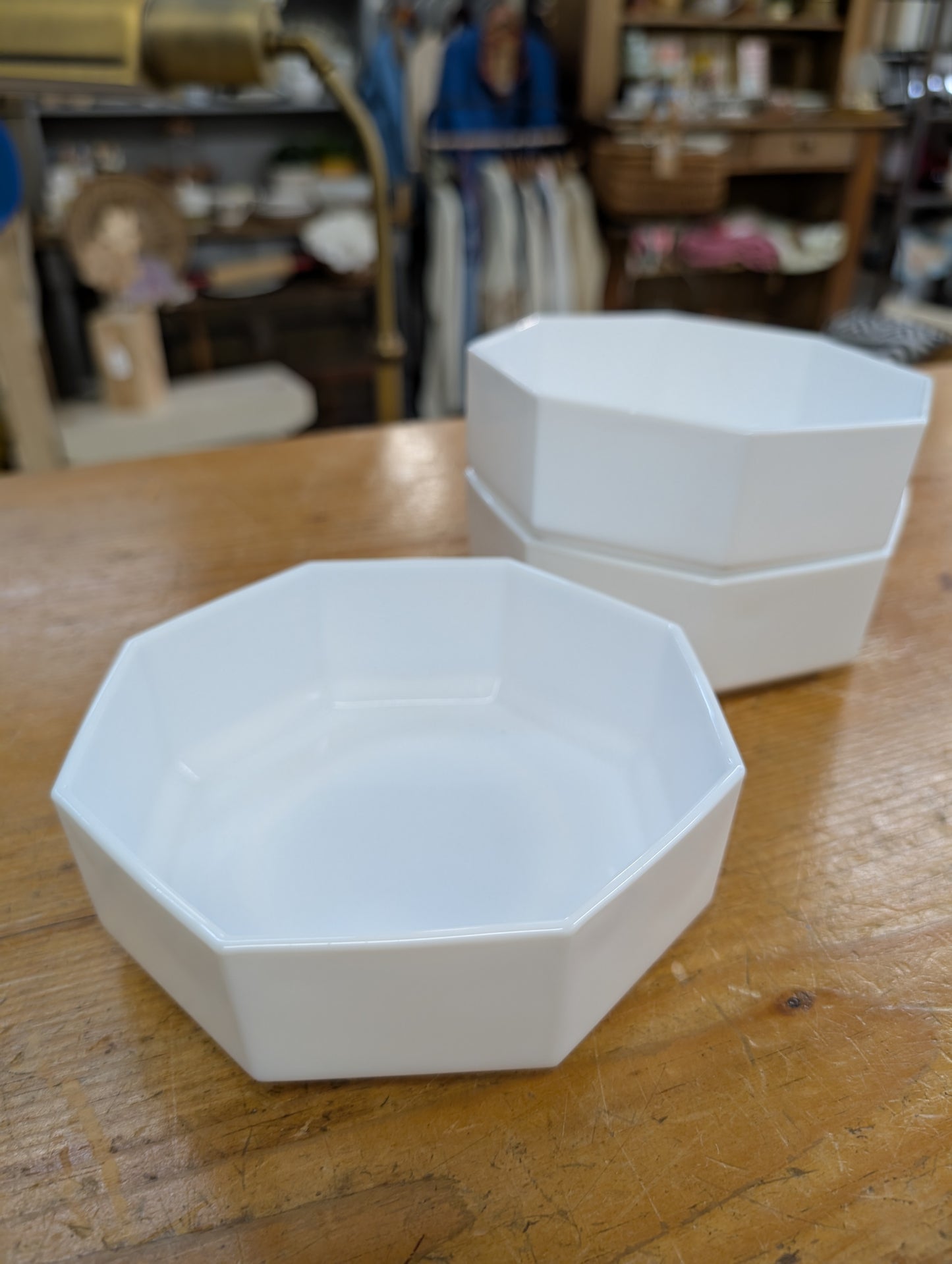 Set of 3 octogon arcopal bowls