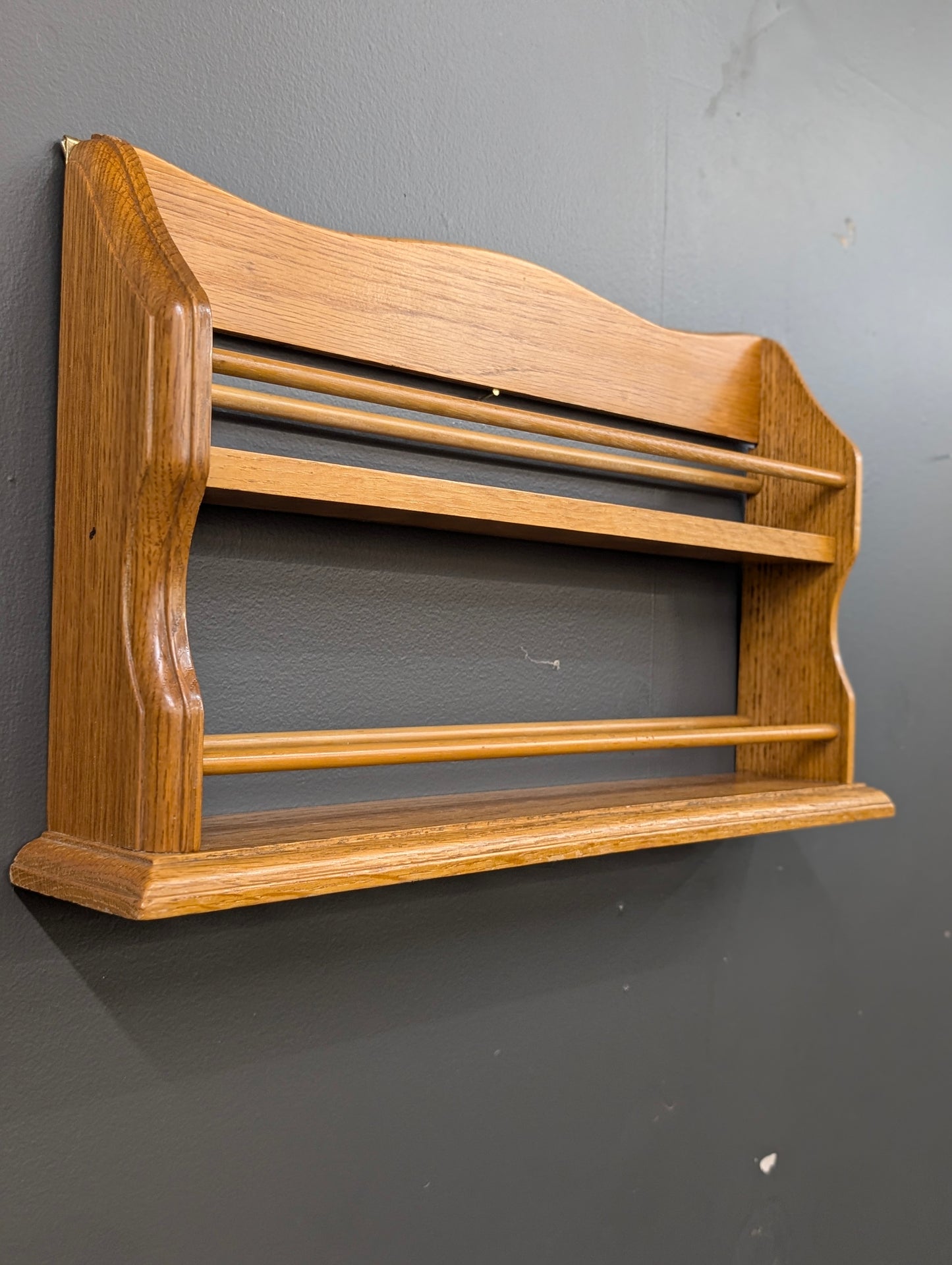 Wooden spice shelf