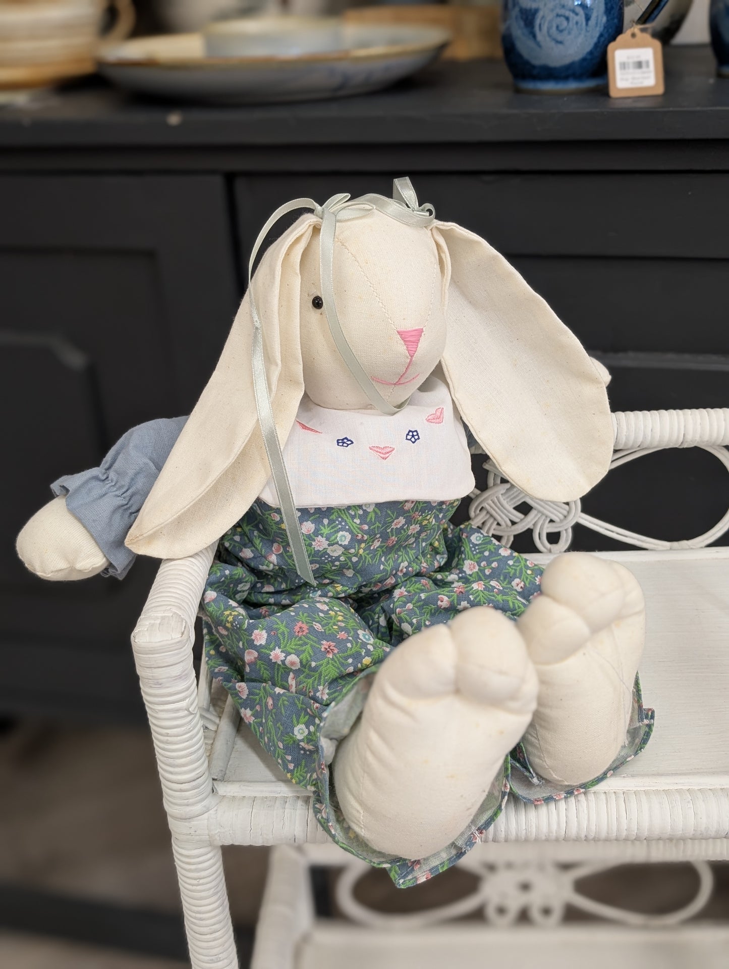 Bue Romper fabric bunny