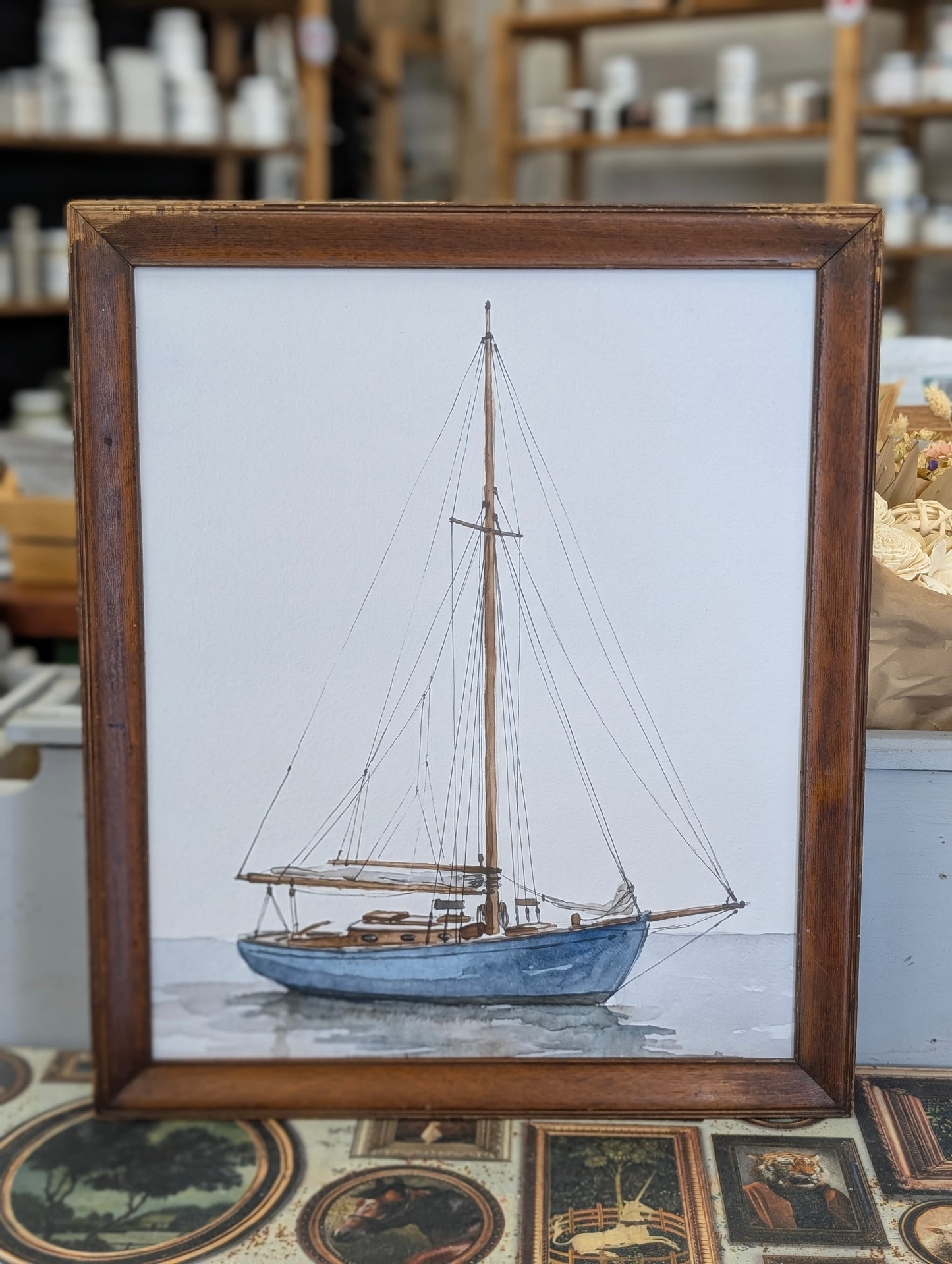 Framed boat print