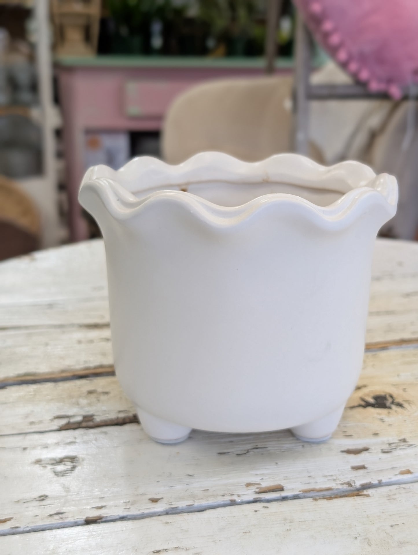 White flower pot