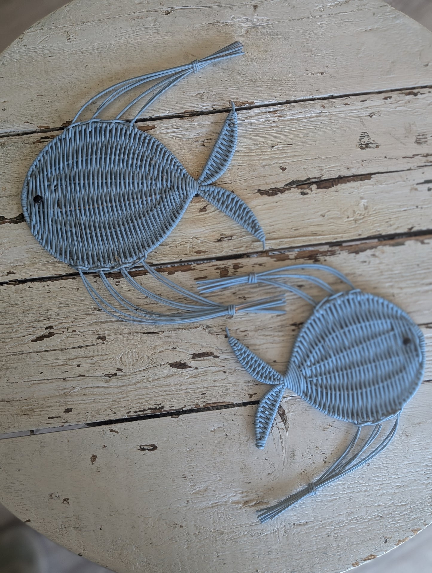 Vintage whicker fish set