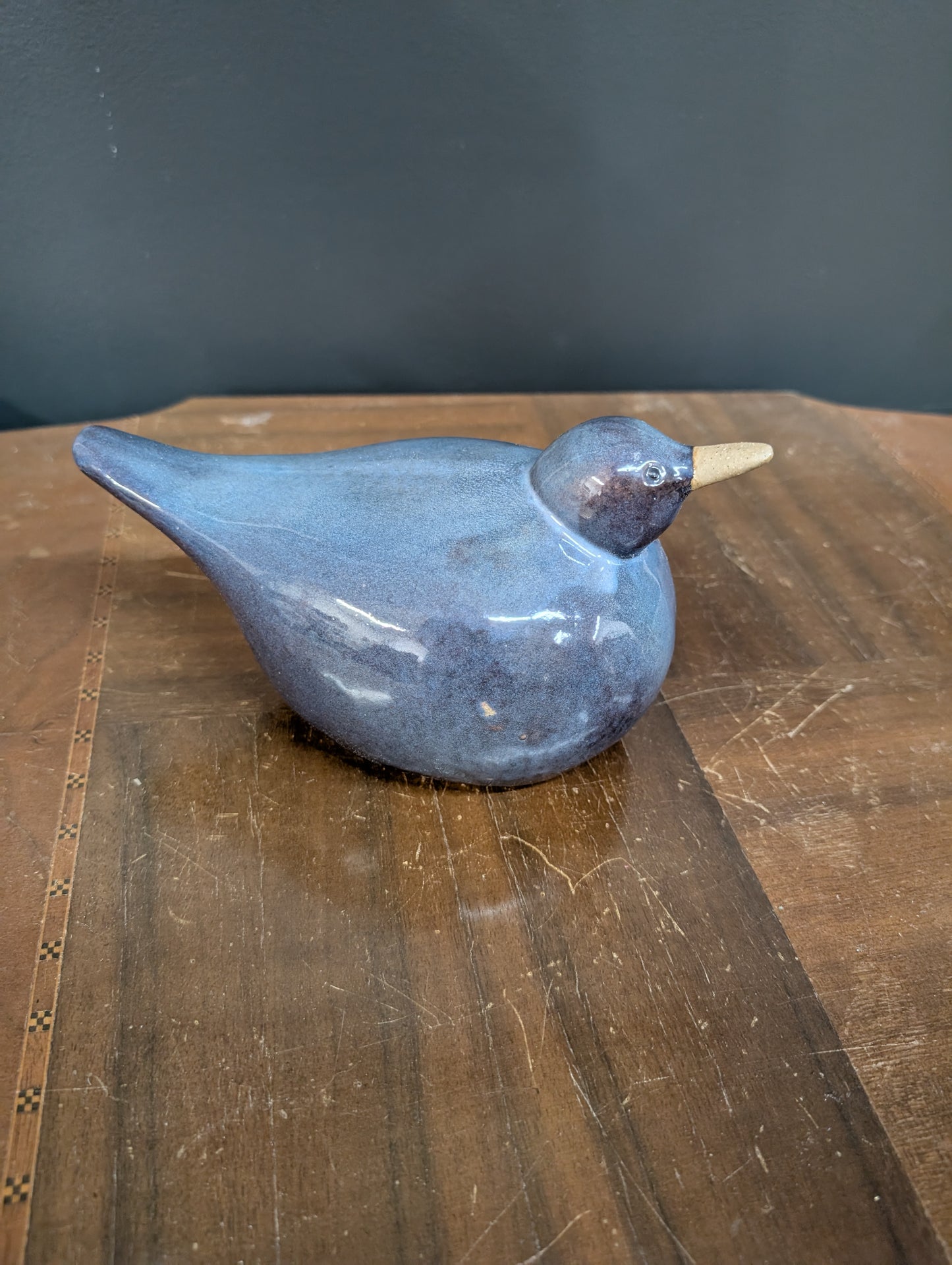 Blue ceramic bird