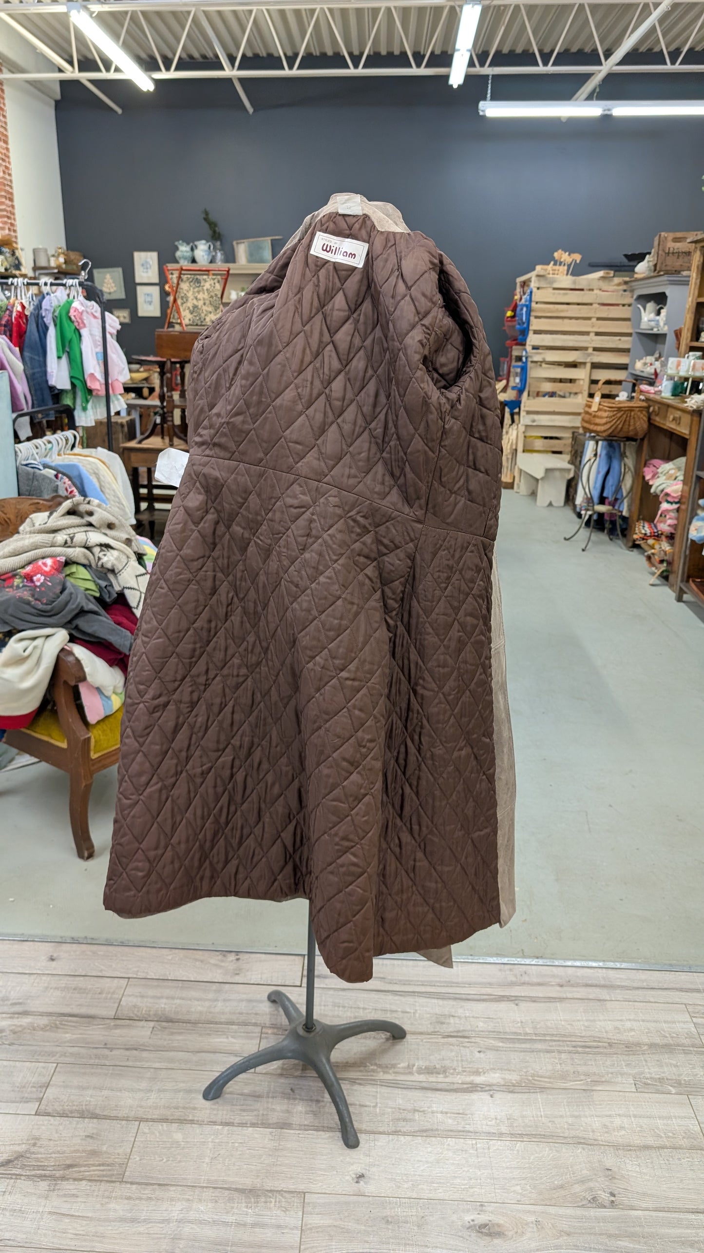 Suede Leather Trench Coat Jacket