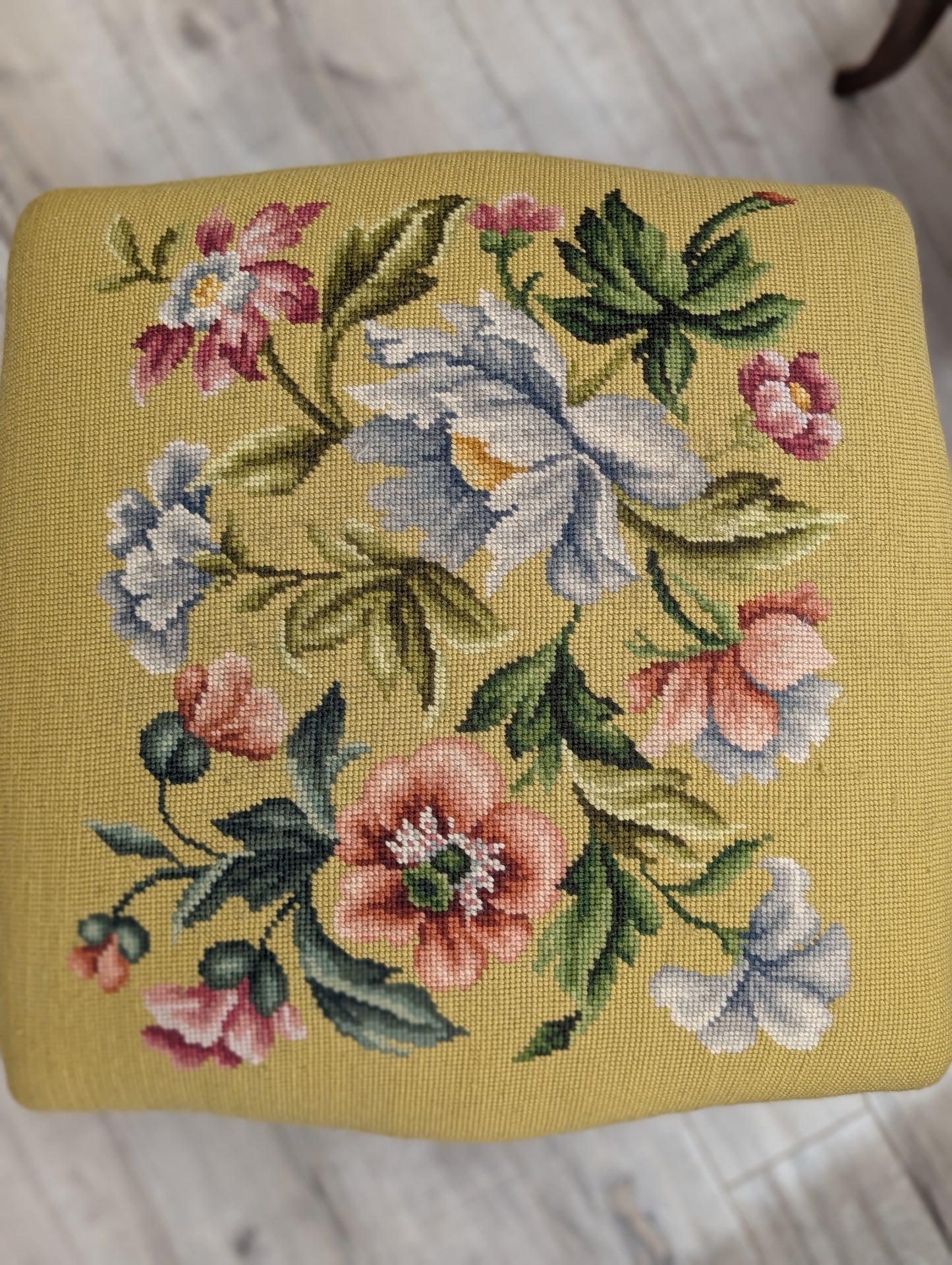 Embroidered stool