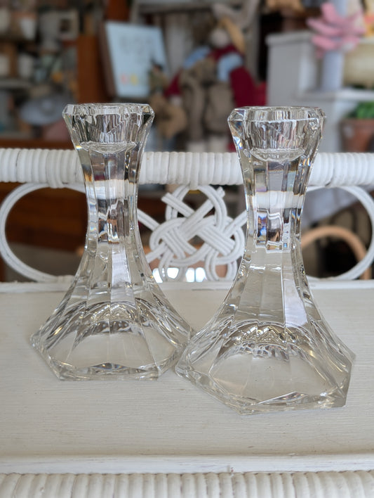 Set of crystal candle sticks