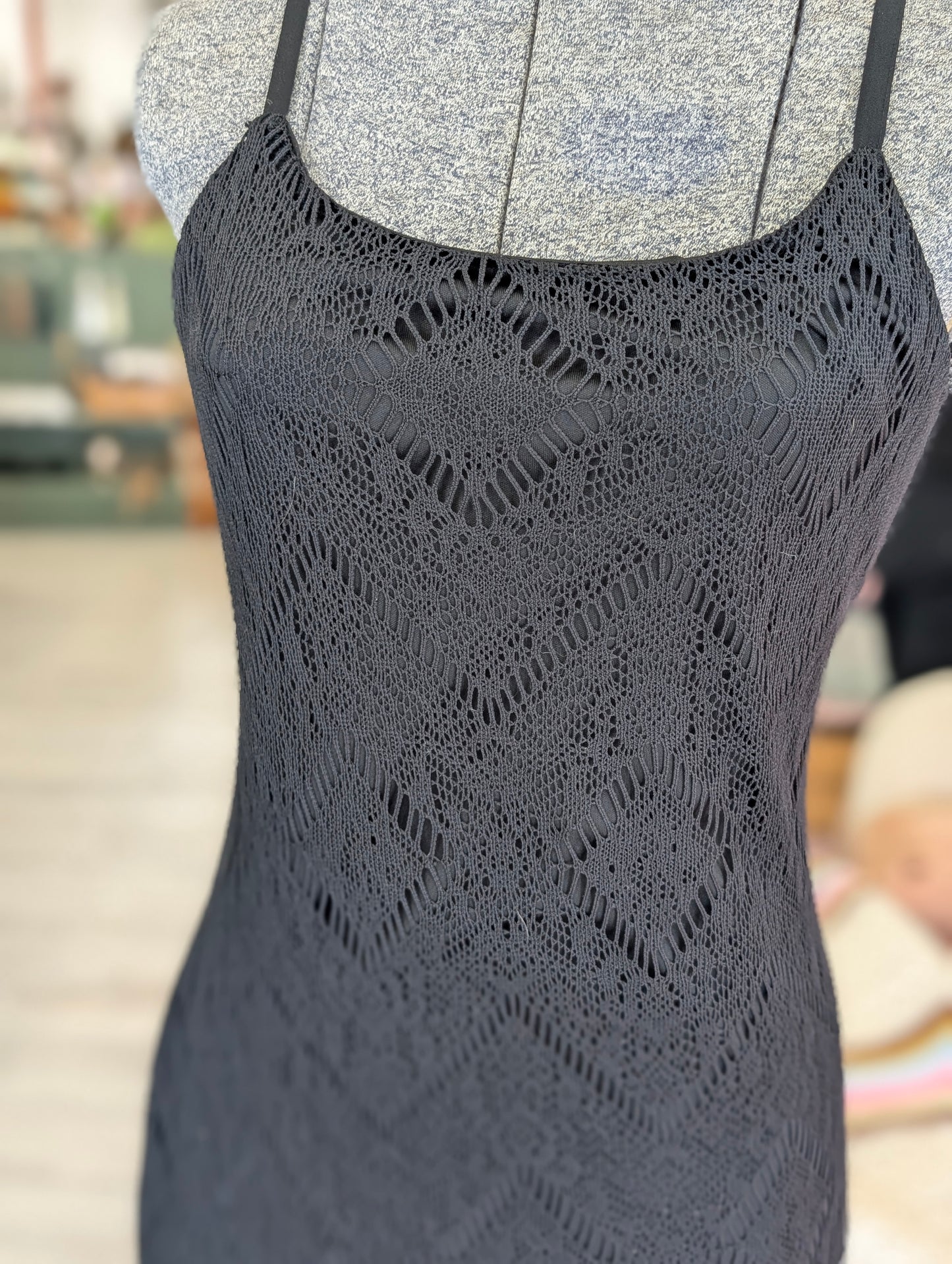 Black mesh dress