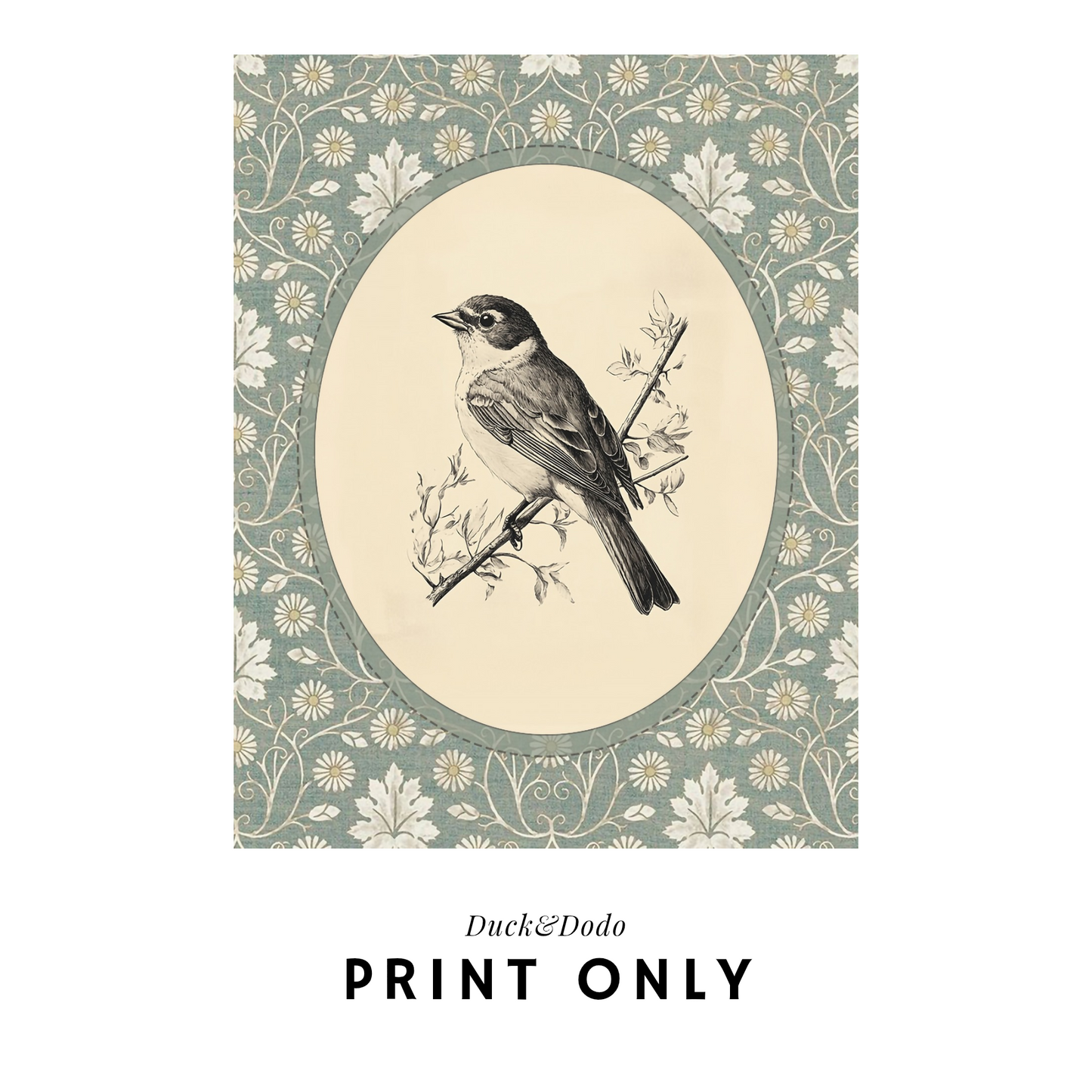 Oval Bird Print