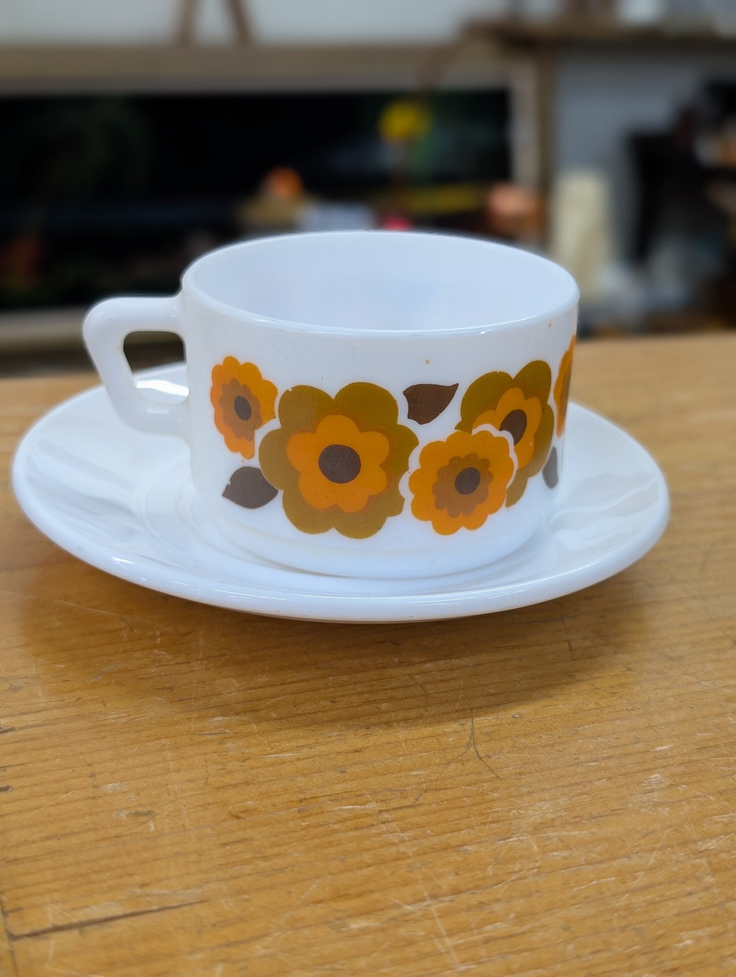 Orange espresso teacup