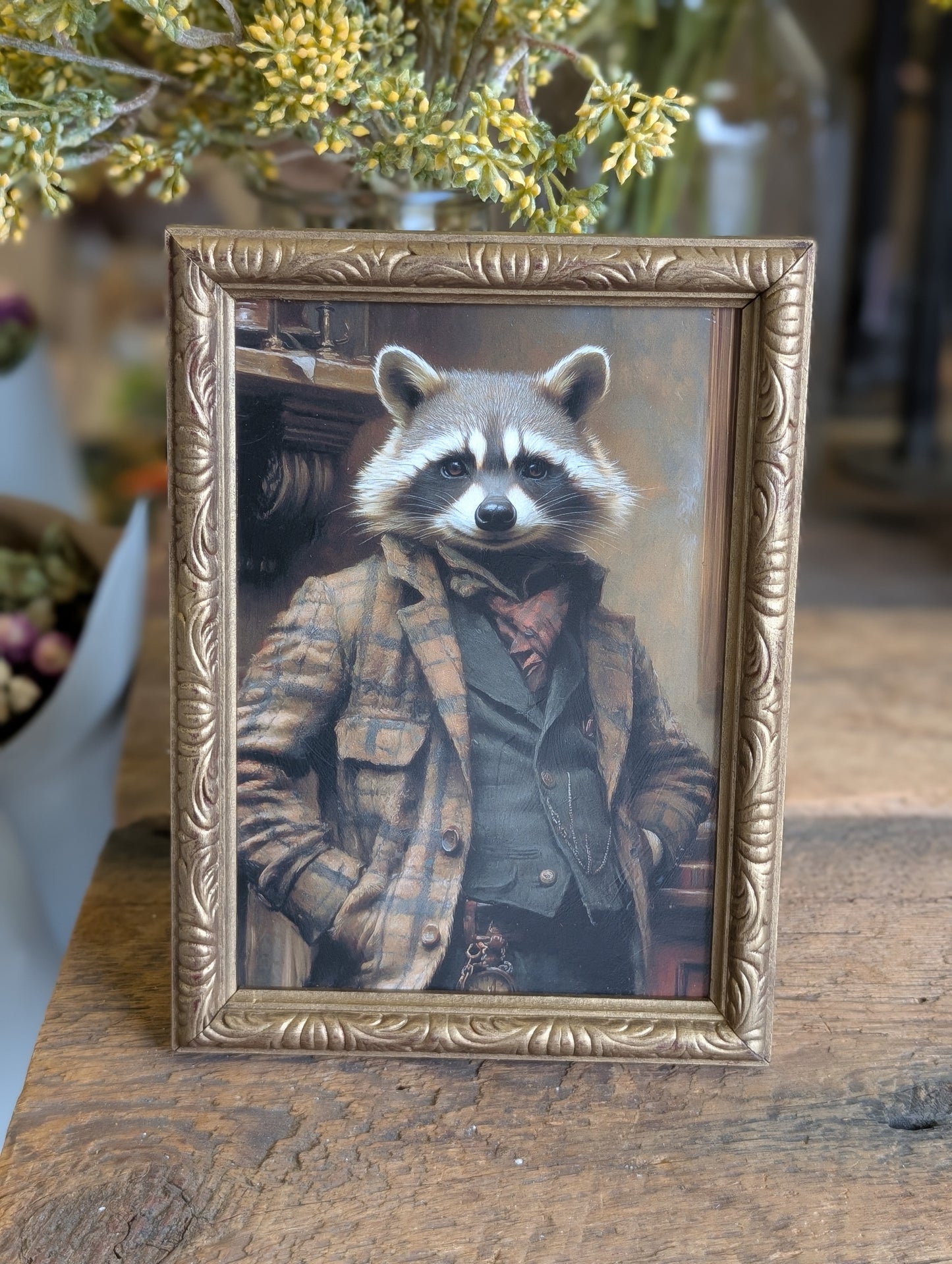 Dapper Raccoon in frame