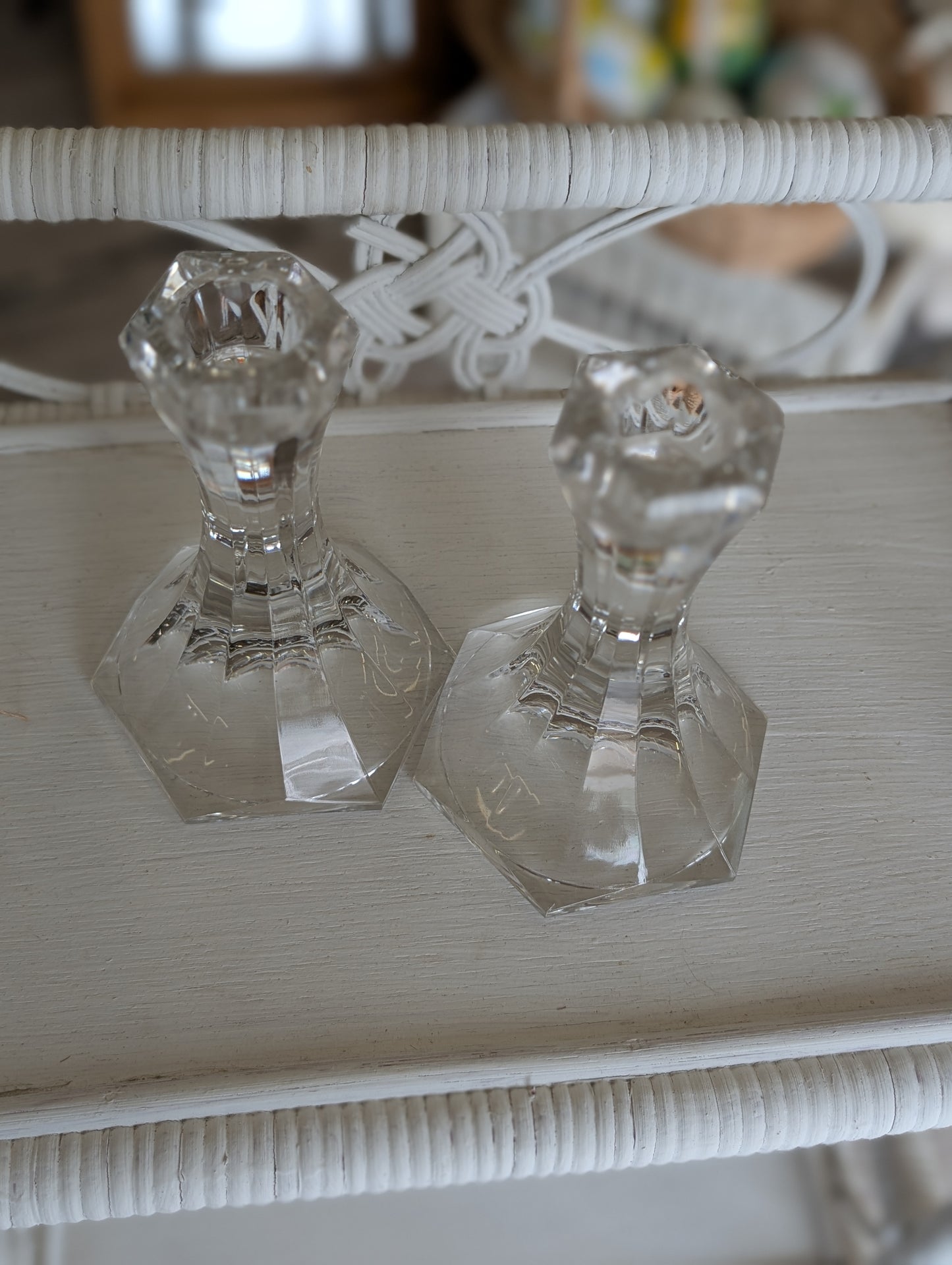 Set of crystal candle sticks