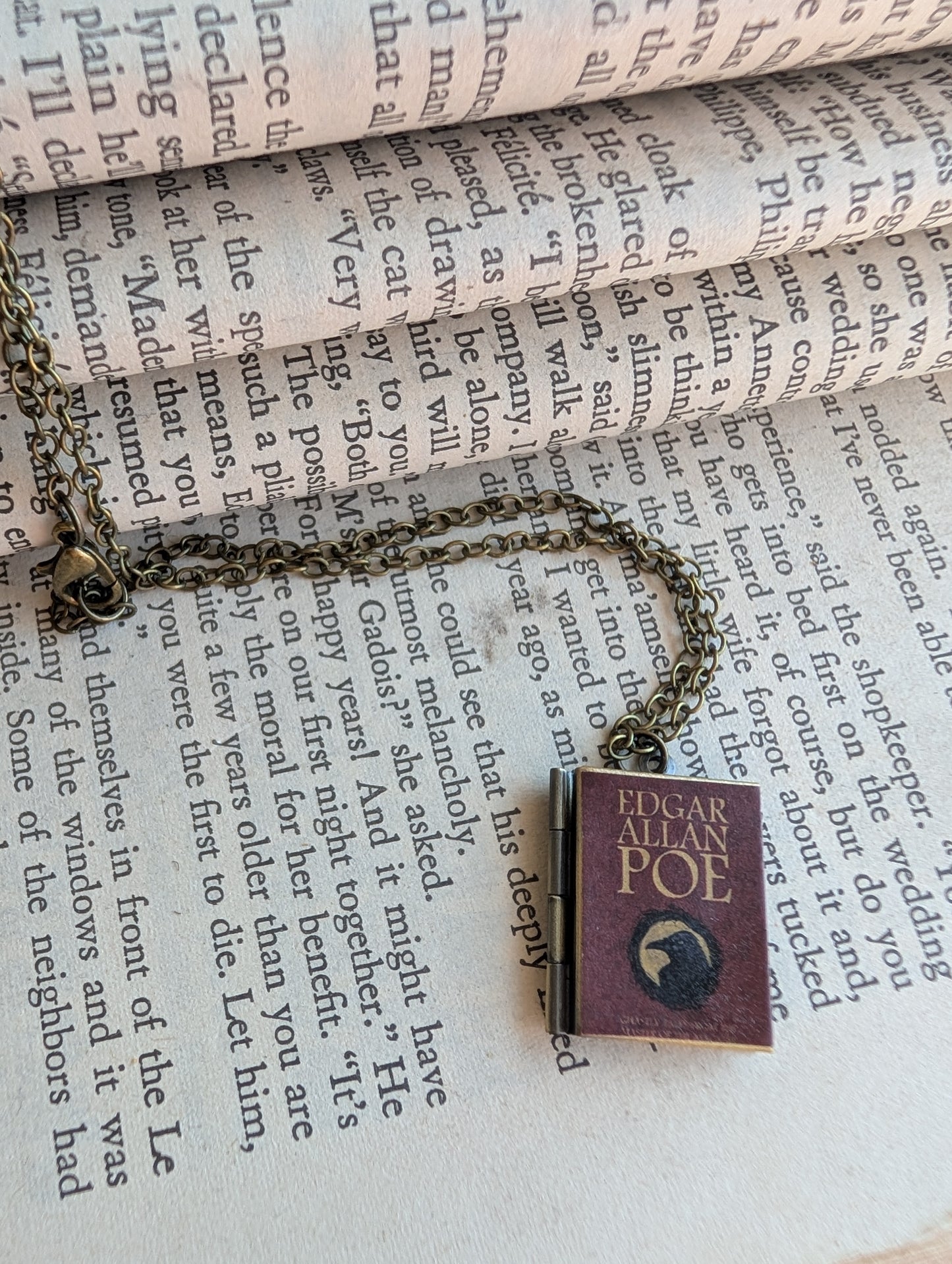 Book locket necklace