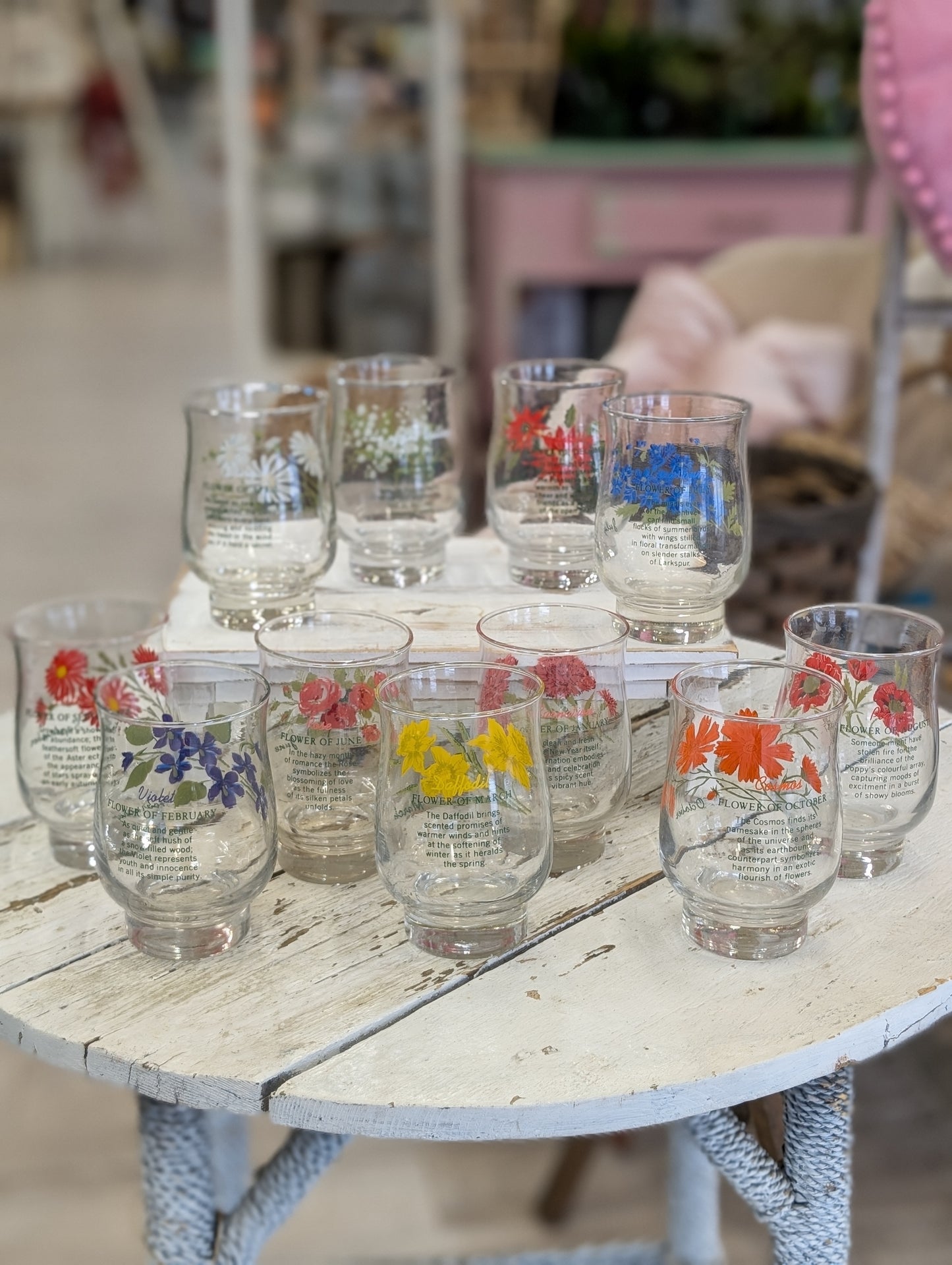 Flower of the month glass