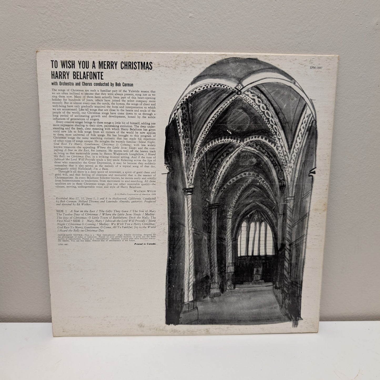 Harry Belafonte To Wish You A Merry Christmas LP
