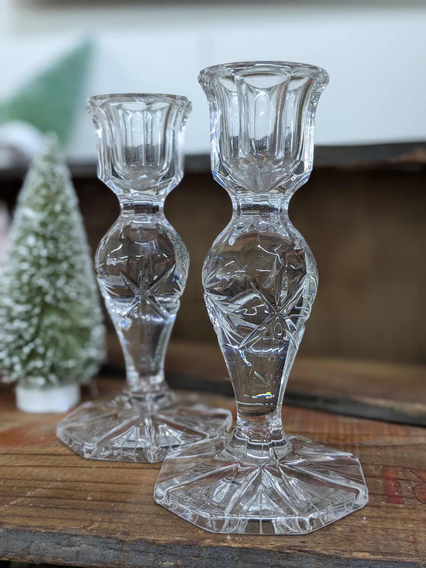 Set of crystal candlesticks
