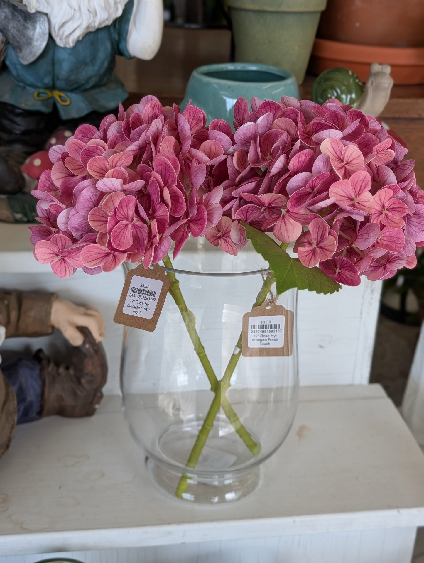 12" Rose Hydrangea Fresh Touch