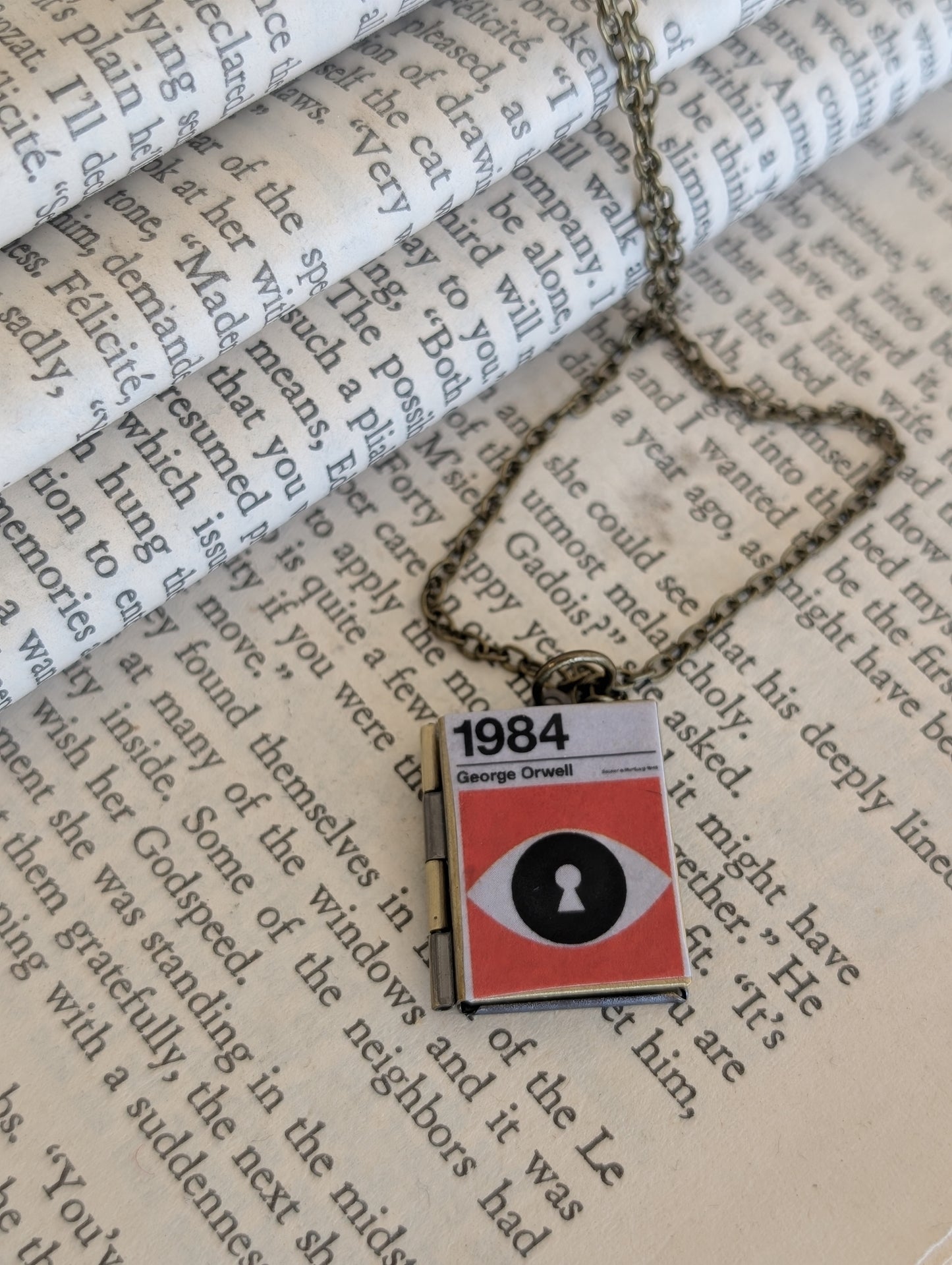 Book locket necklace