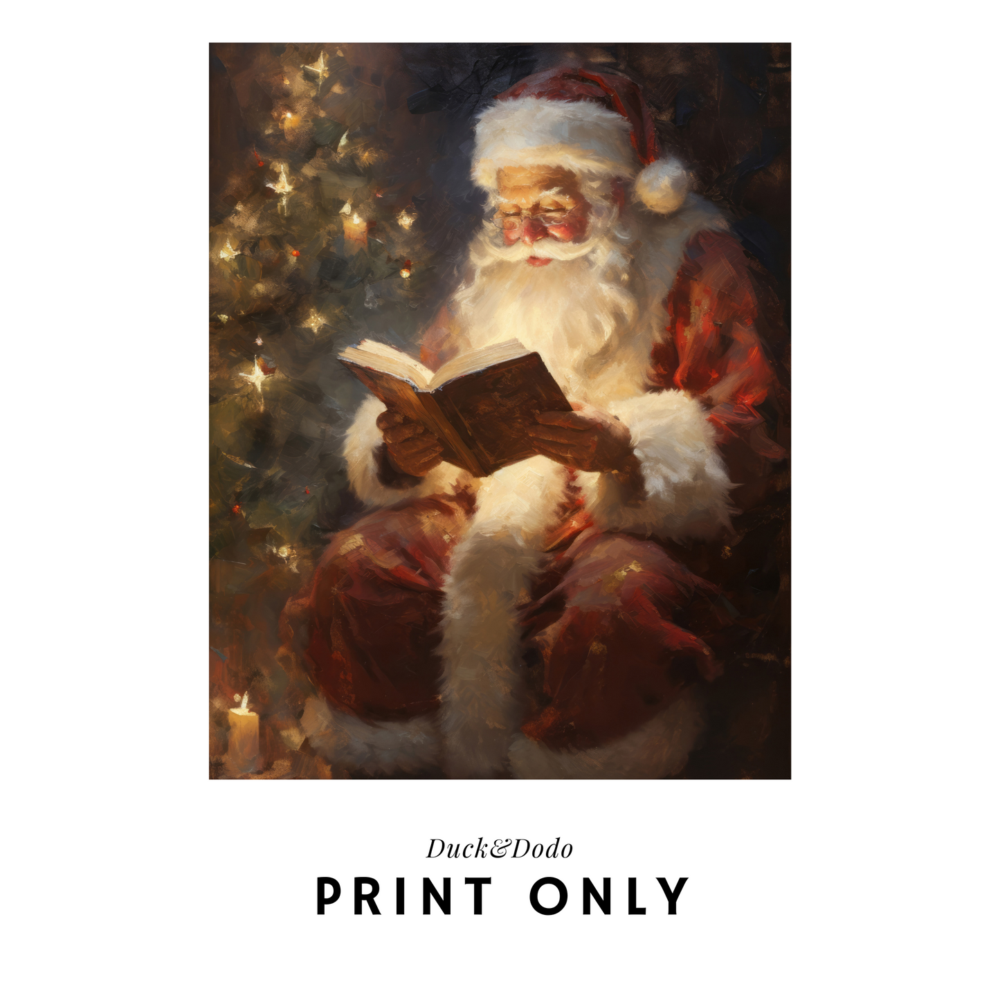 Reading Santa Print