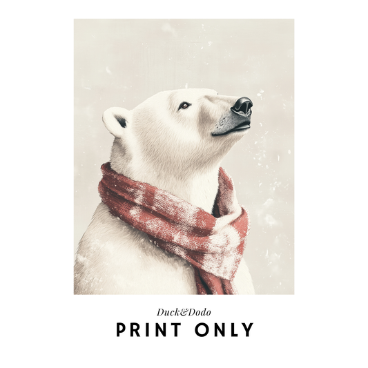 Winter Polar Bear Print